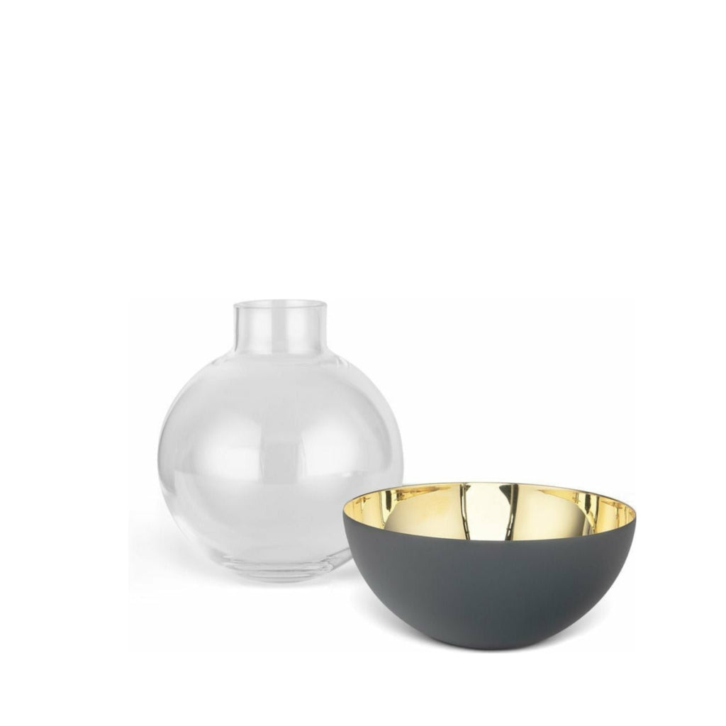 Skultuna Pomme Vase & Candlestick Large, Dark Grey