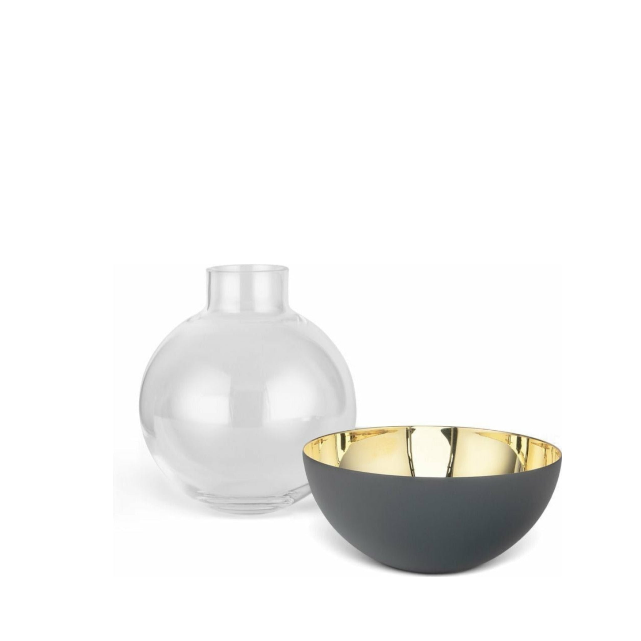 Skultuna Pomme Vase & Candlestick Large, Dark Grey