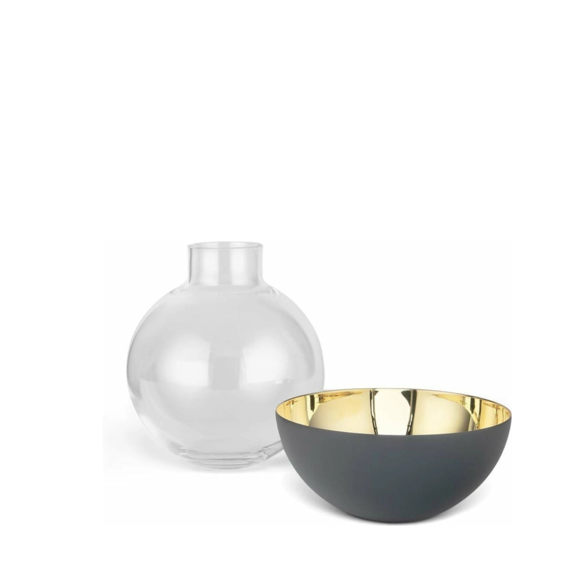 Skultuna Pomme Vase & Candlestick Large, Dark Grey
