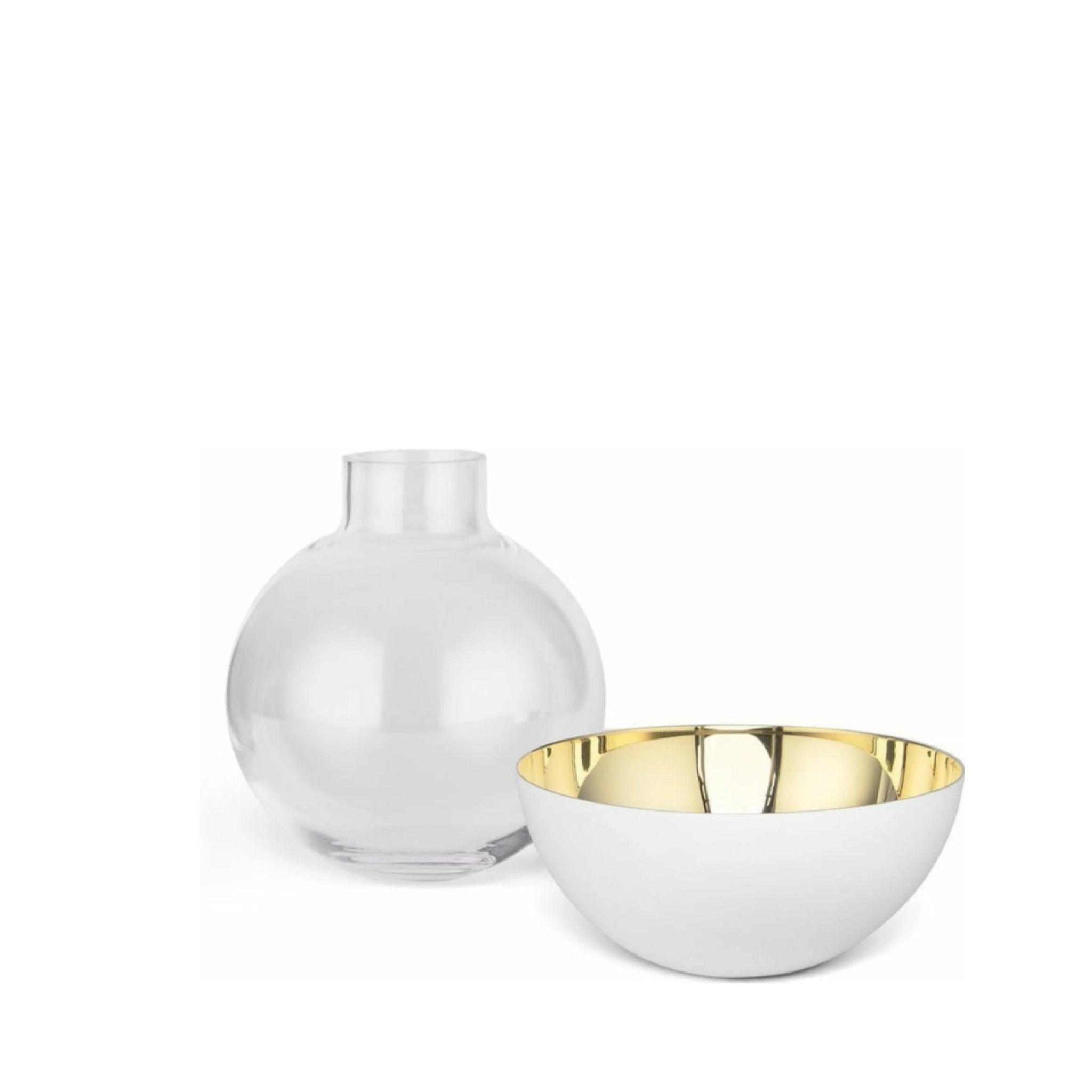 Skultuna Pomme Vase & Candlestick Large, White