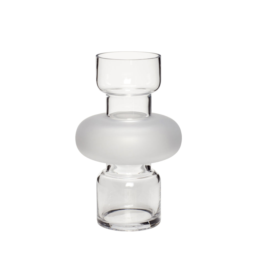 Hübsch Sculpt Vase: Modern Clear Glass Design for Stylish Home Decor