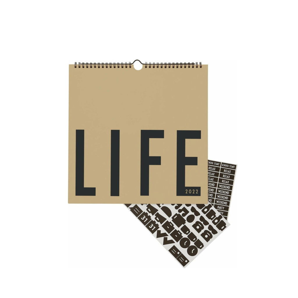 Design Letters Wall Calendar 2022, beige