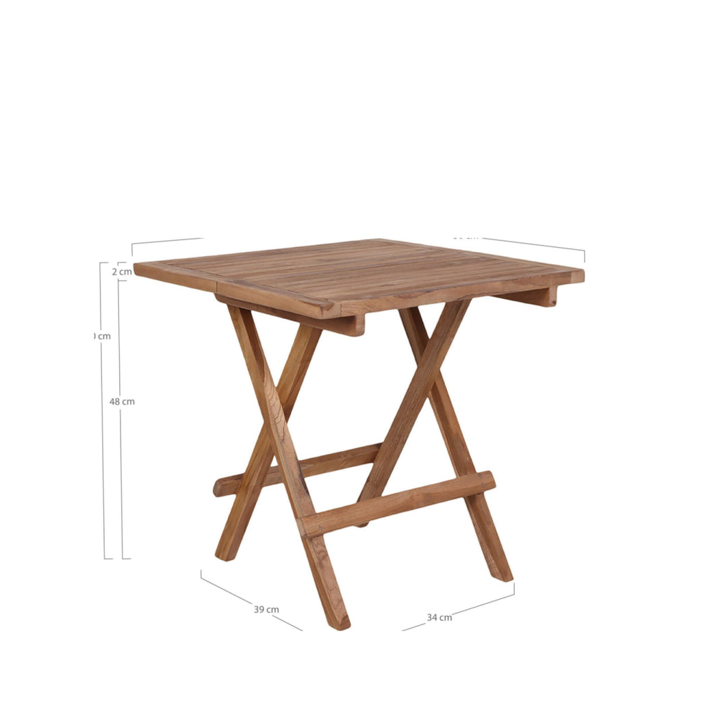 House Nordic Bilbao Teak Wood Side Table 50x50x50 cm Natural Finish