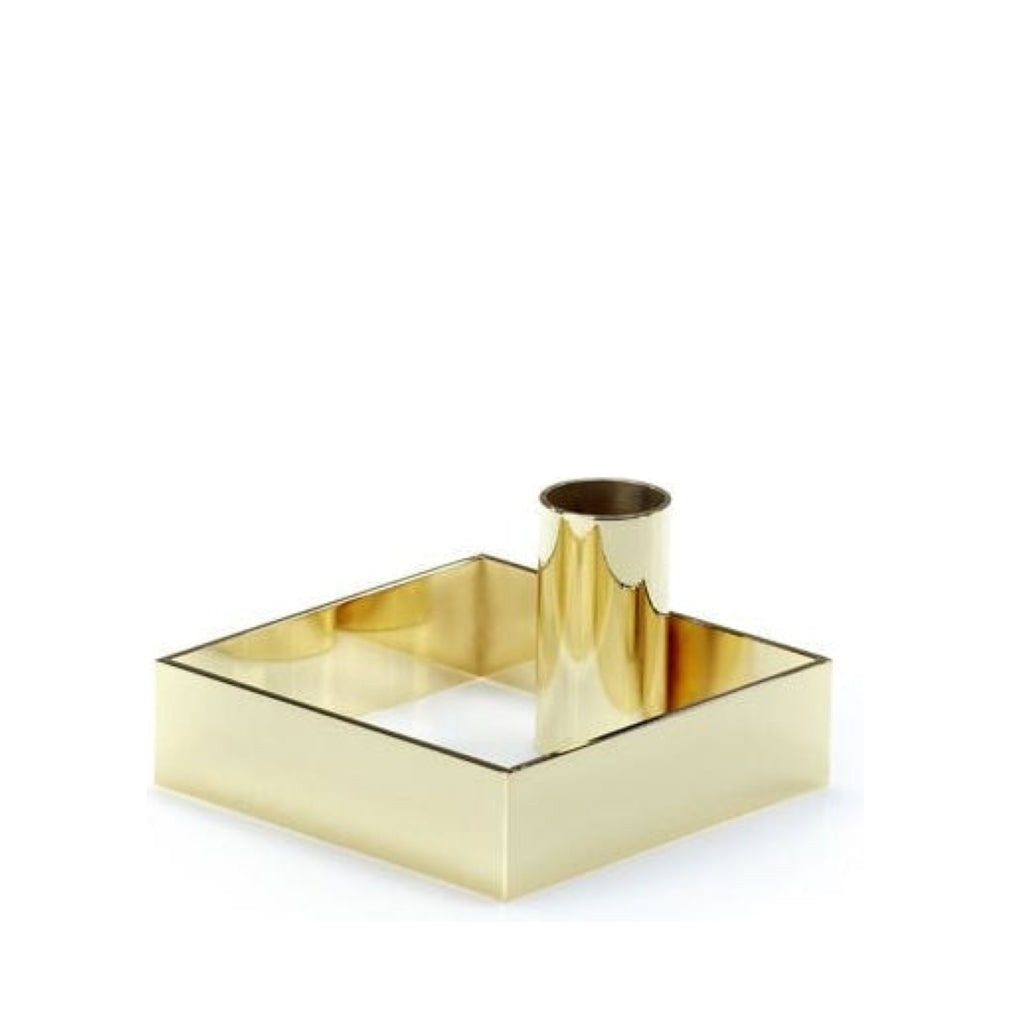 Malling Living Edge Candle Holder, Brass Polished