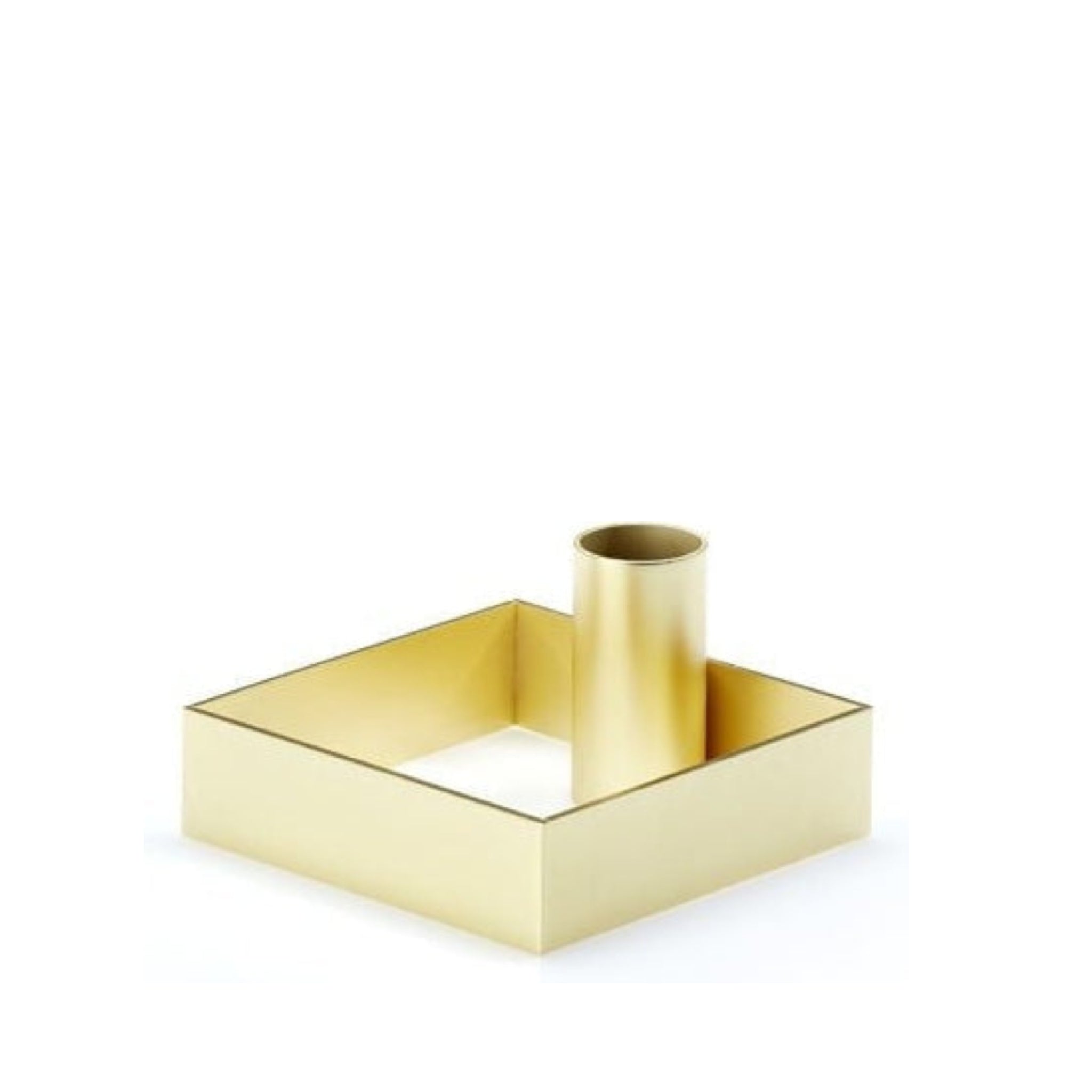 Malling Living Edge Candle Holder, Brushed Brass