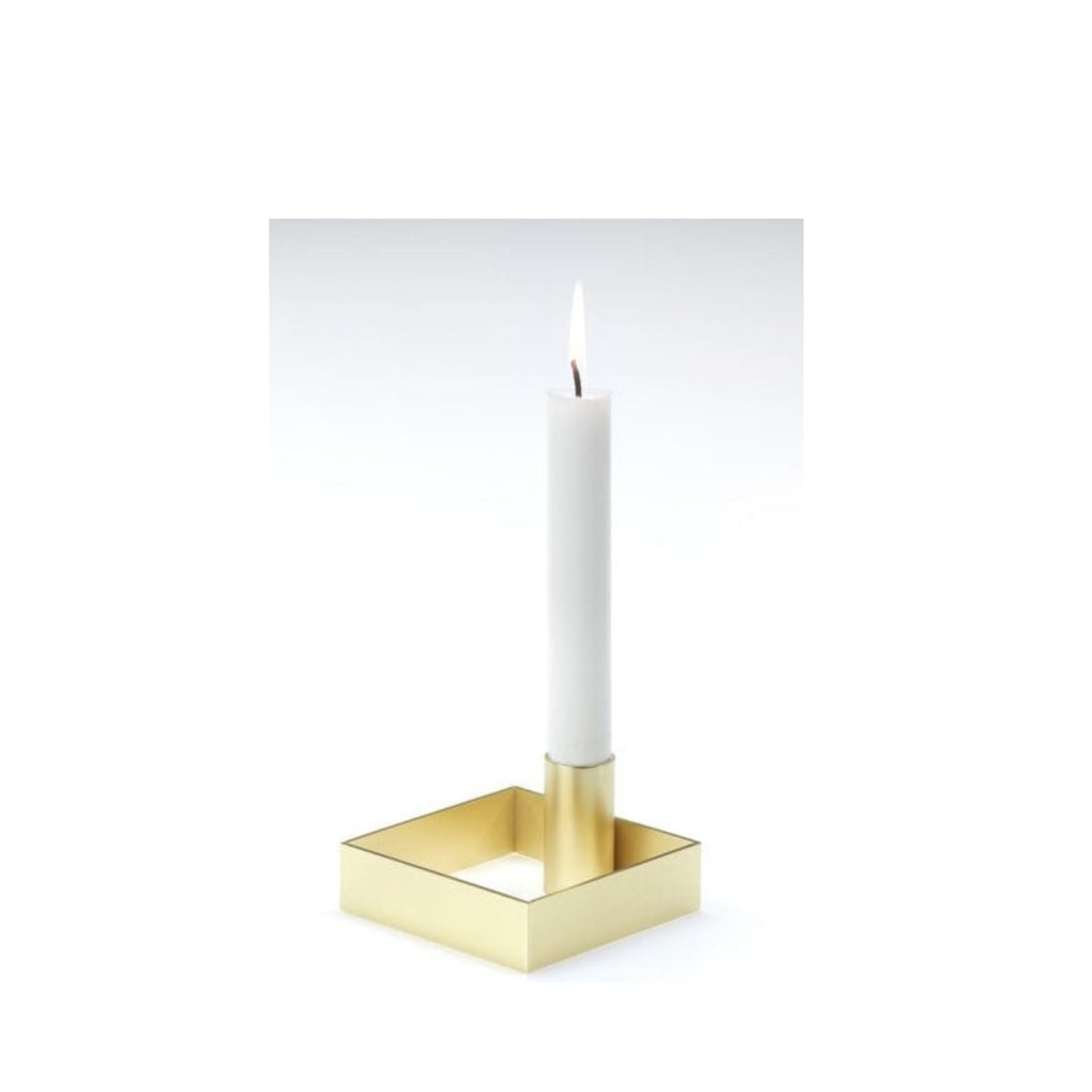 Malling Living Edge Candle Holder, Brushed Brass
