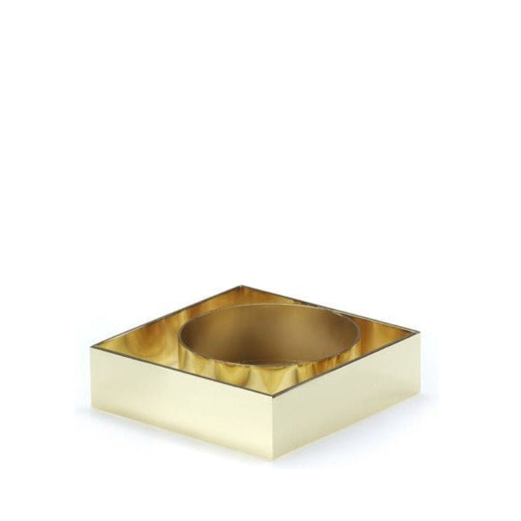 Malling Living Edge Block Candlestick, Brass Polished