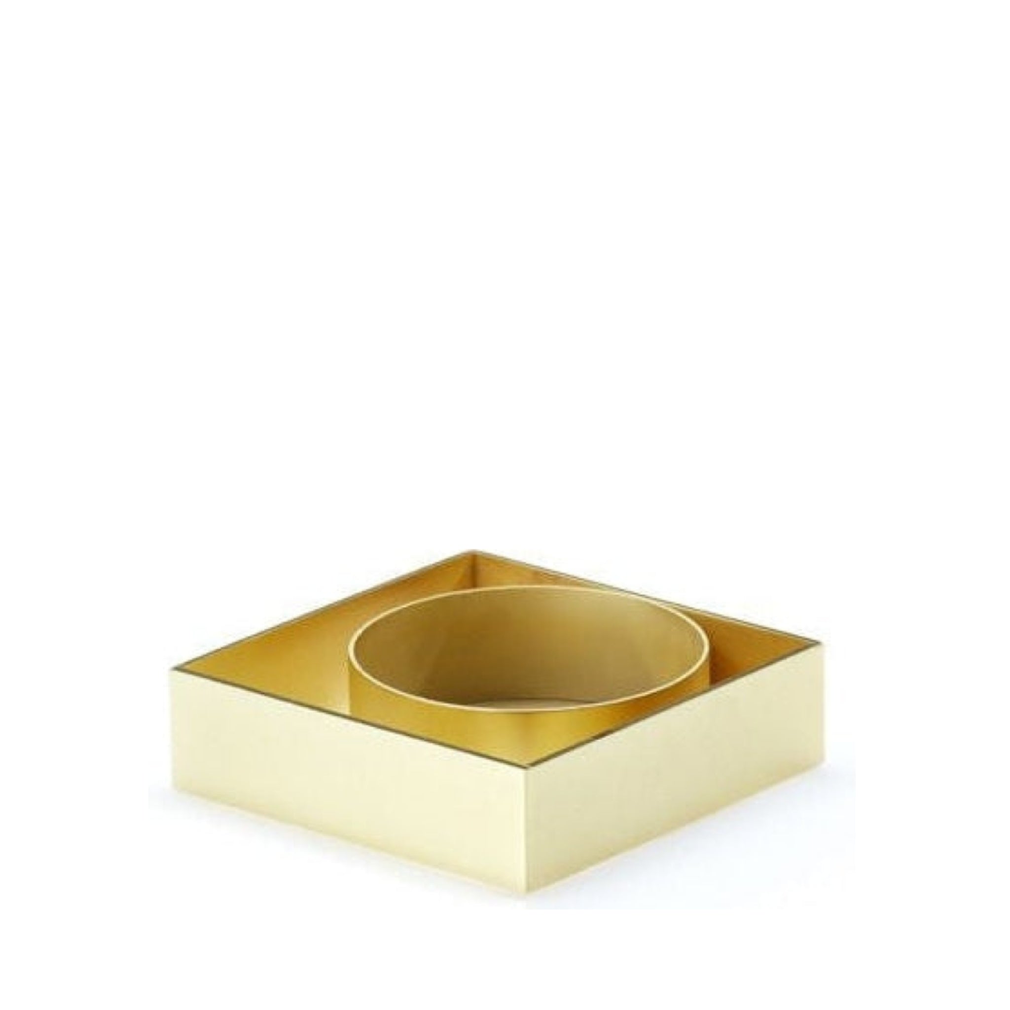 Malling Living Edge Block Candlestick, Brushed Brass