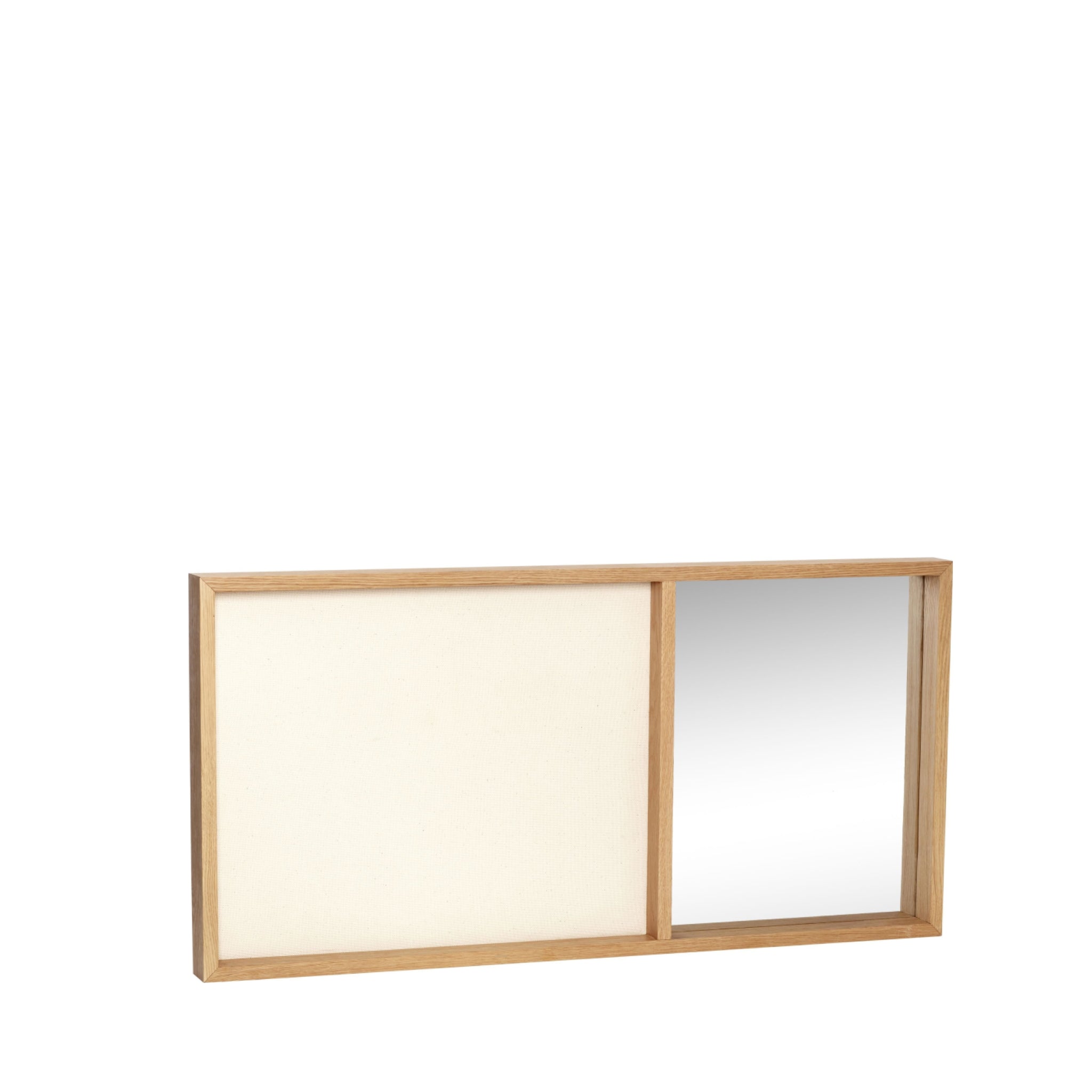 Modern Hübsch Combine Board with Mirror - Stylish Oak Bulletin Board