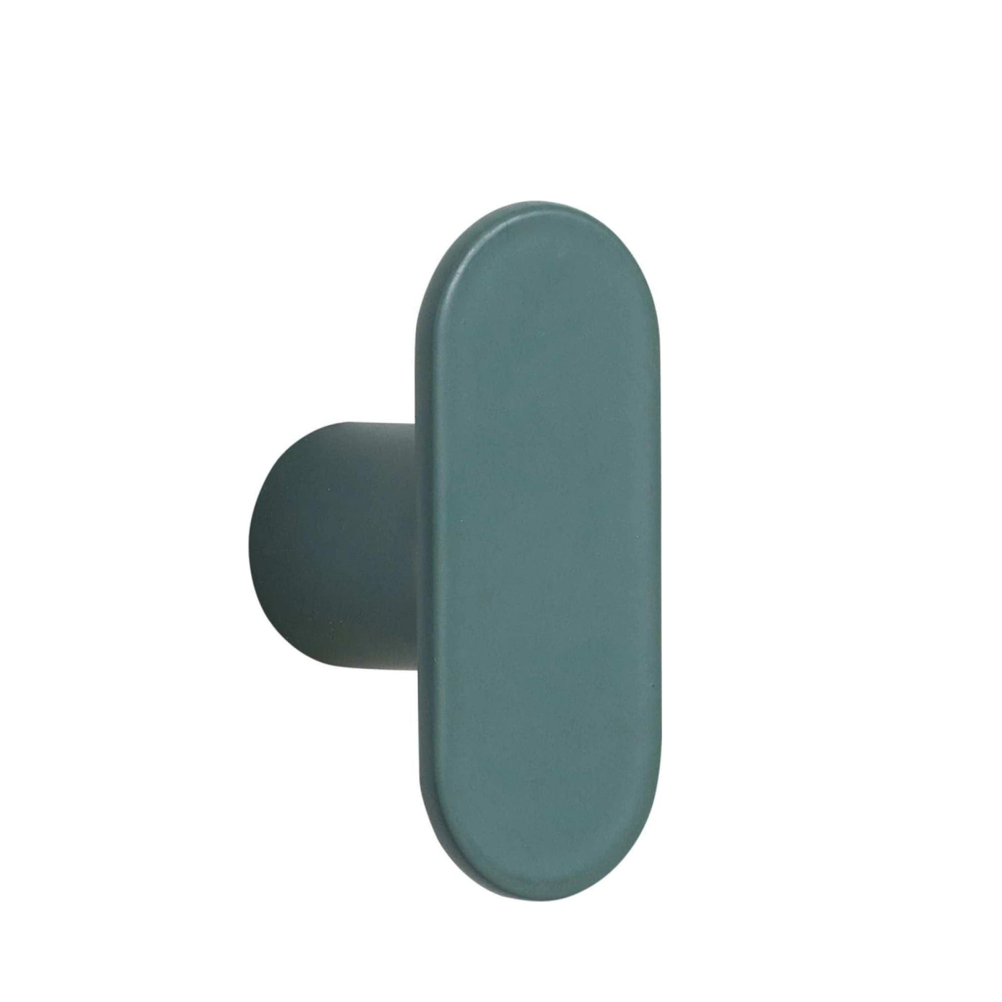 Hübsch Dark Green Metal Knob Hook - Minimalist Iron Design, Piccolo Series