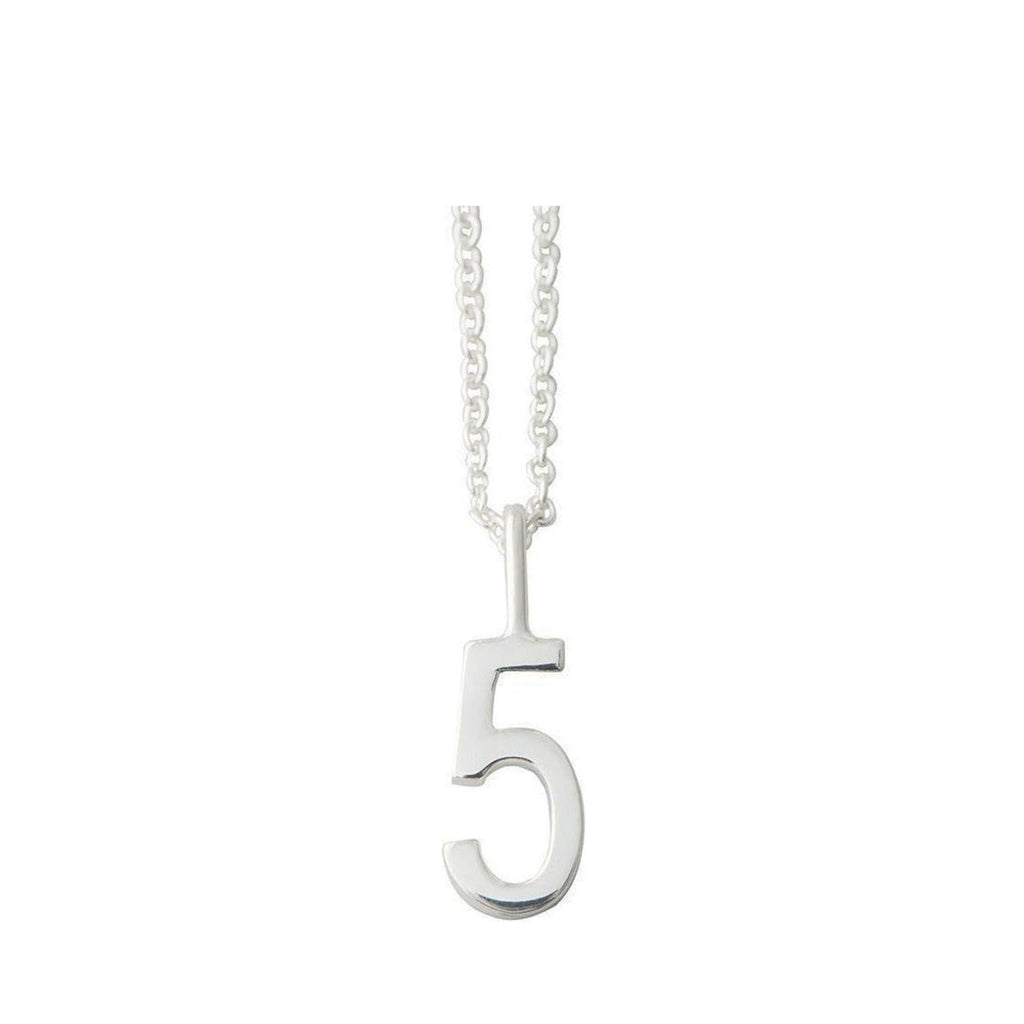 Design Letters Lucky Number counterpart, Silver, Number 5