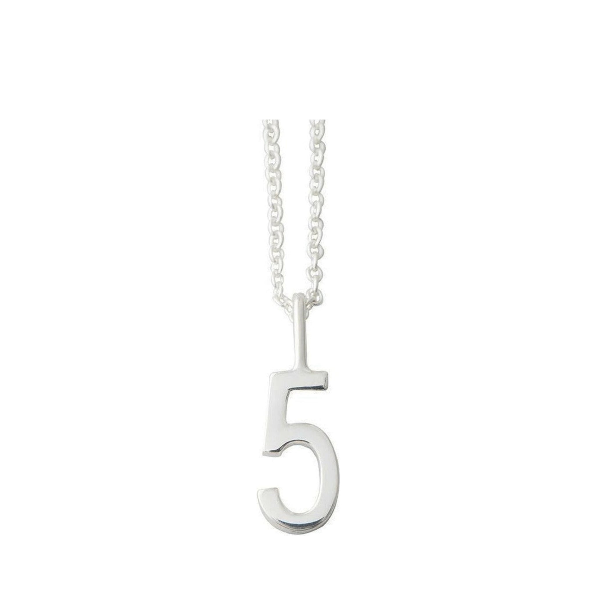 Design Letters Lucky Number counterpart, Silver, Number 5