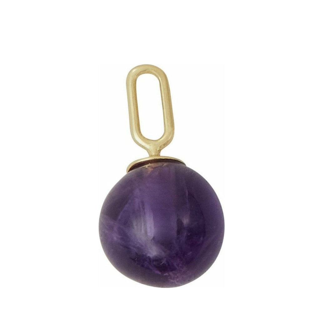 Design Letters Stone Drop Pendant 8mm 18k Gold Plated Silver, Pure Crystal