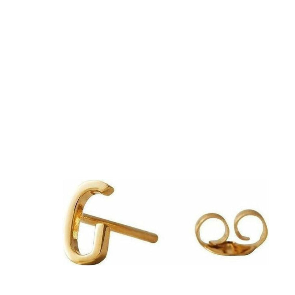 Design Letters Earring with Letter, Gold, G