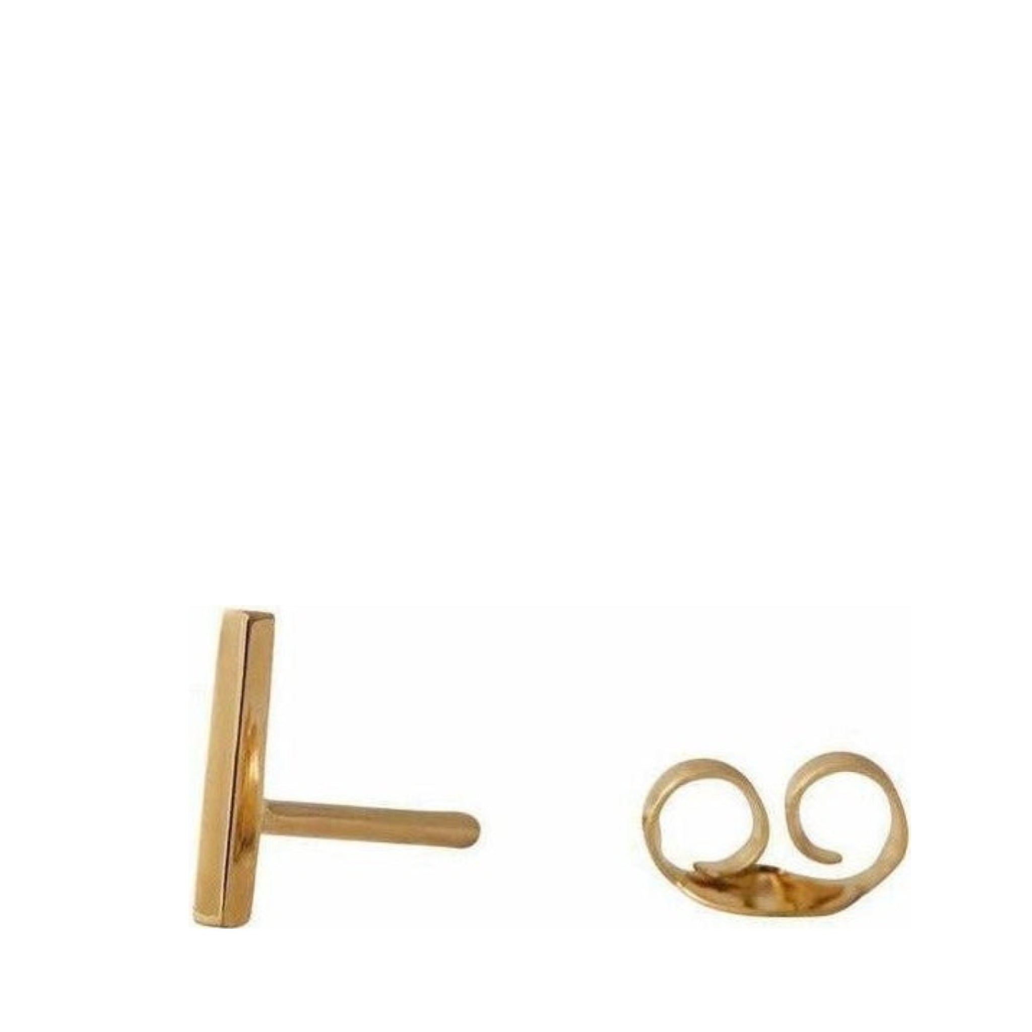 Design Letters Earring with Letter, Gold, I