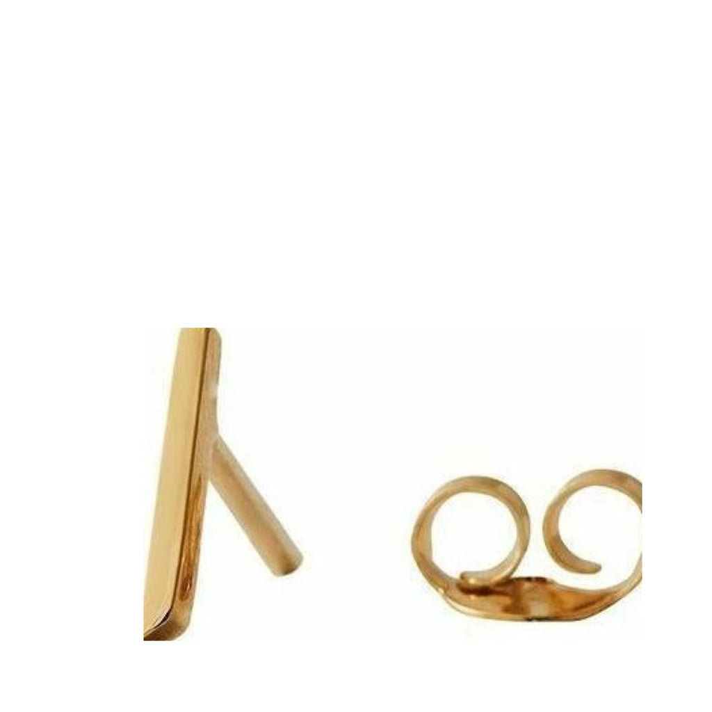 Design Letters Earring with Letter, Gold, J