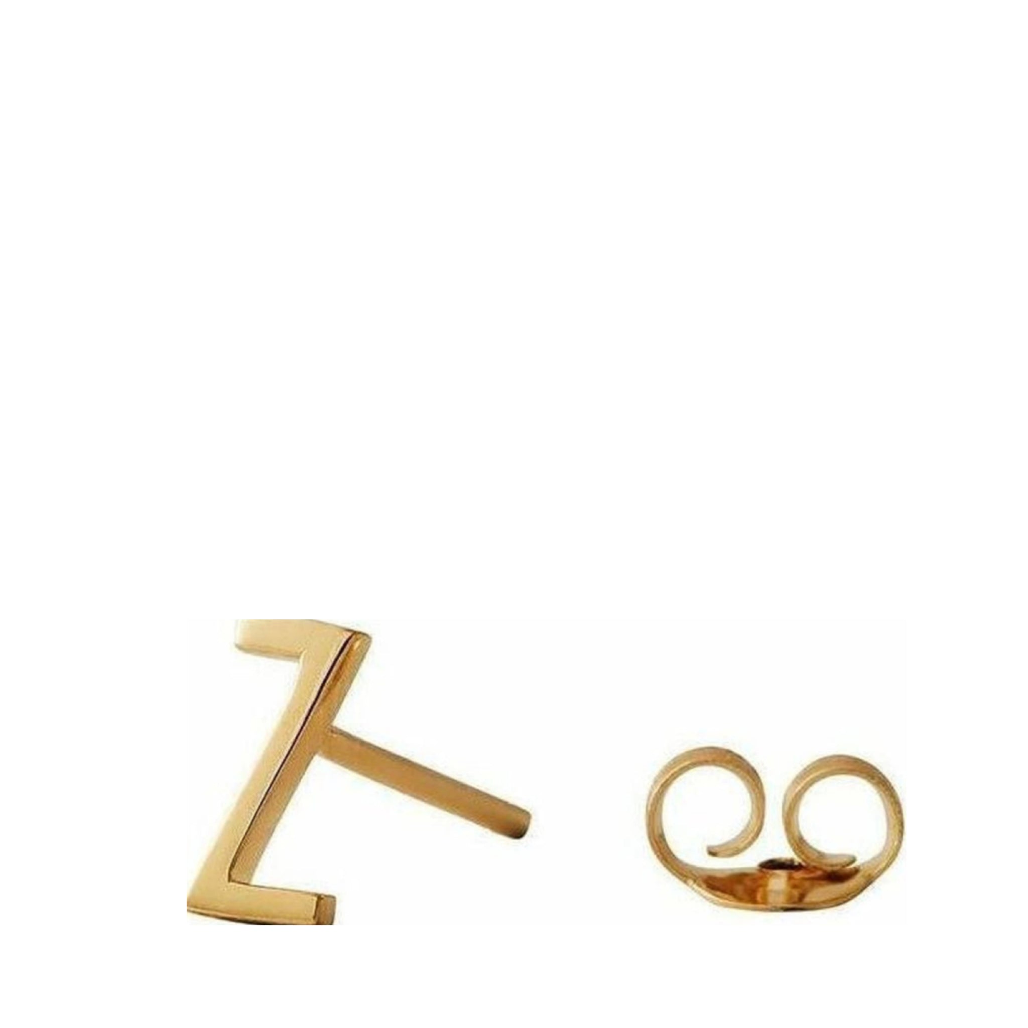 Design Letters Earring with Letter, Gold, Z