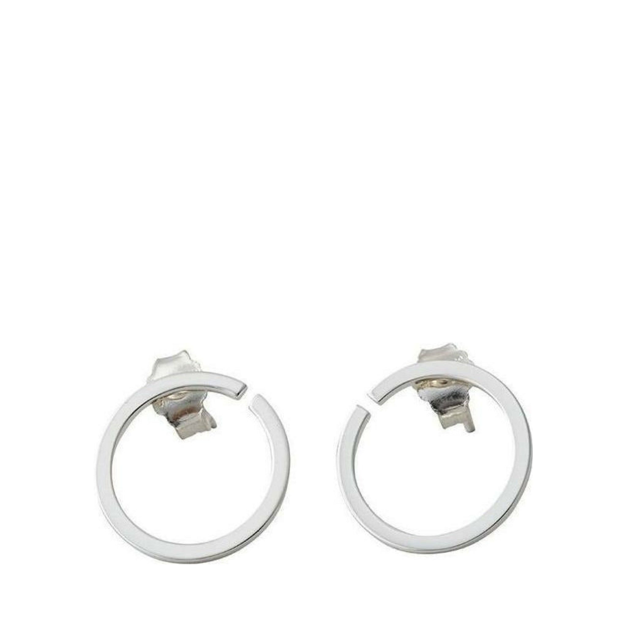 Design Letters Hoops Earrings Ø 24 mm, Silver