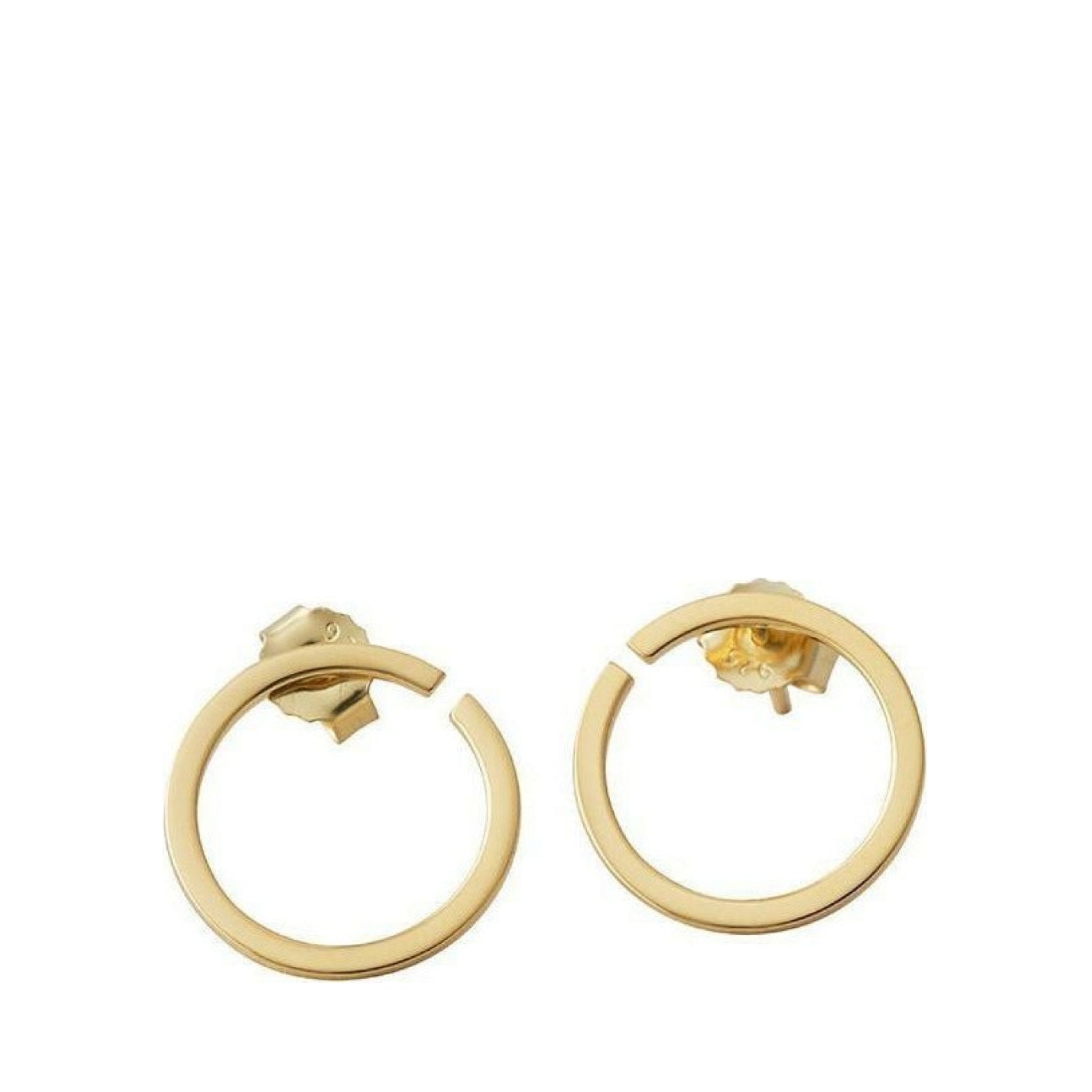 Design Letters Hoops Earrings Ø 24 mm, Gold Plated