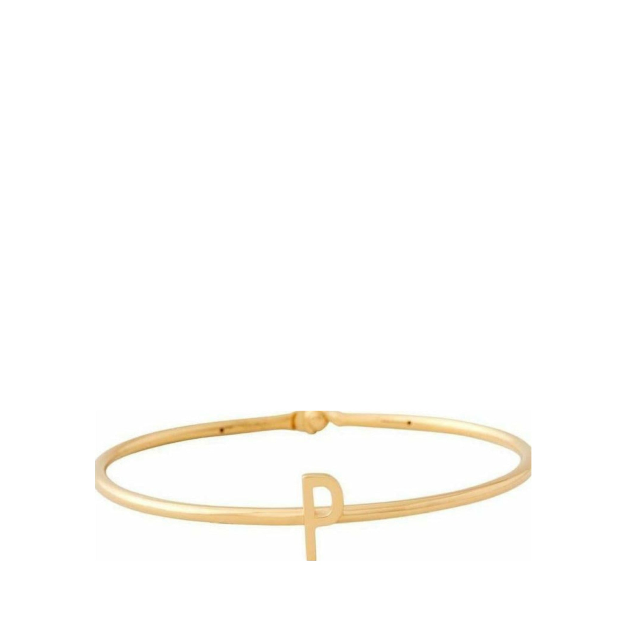 Design Letters My Bangle P Bangle, 18k Gold Plated Silver
