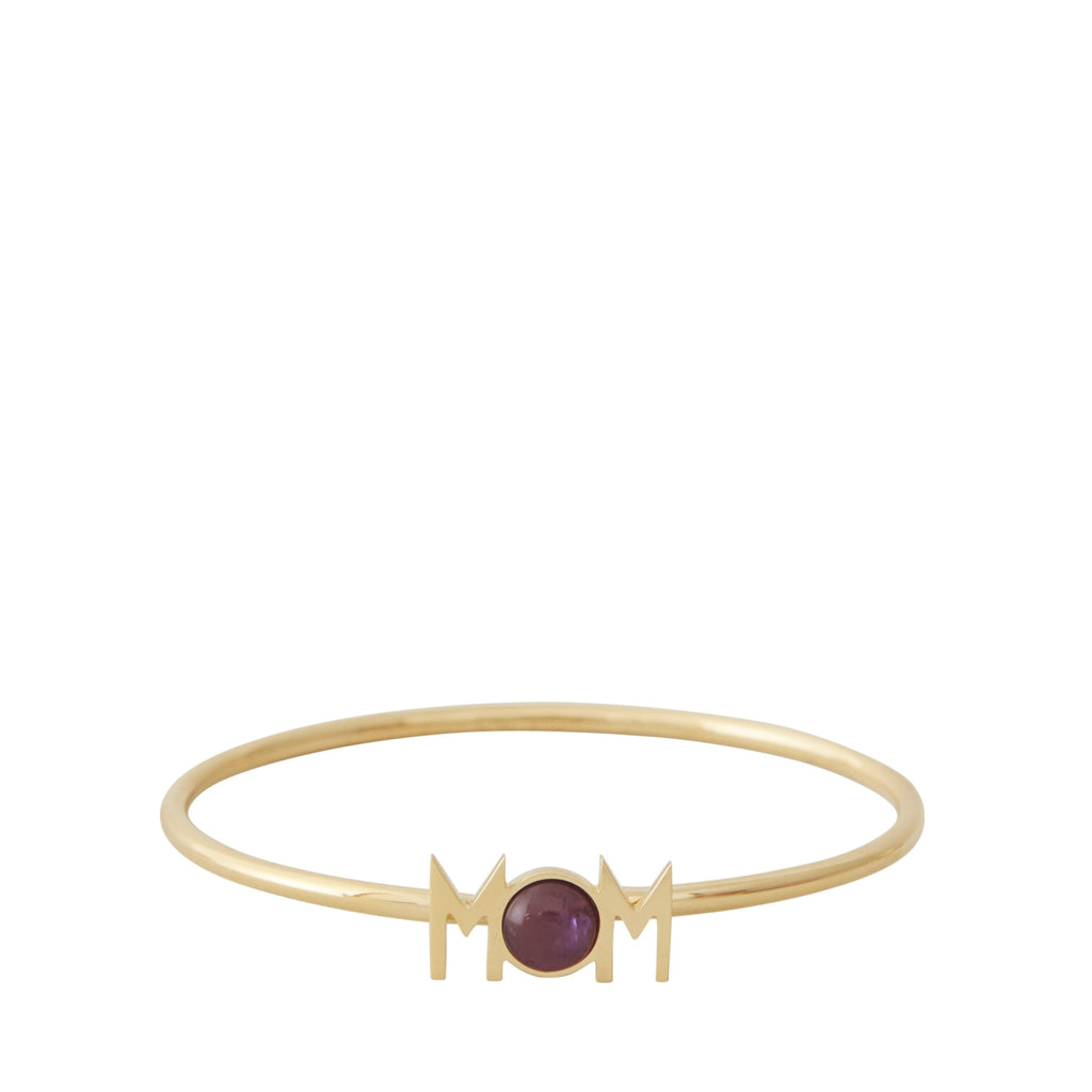 Design Letters Great Mom Bangle 18k Gold Plated, Amethyst Violet
