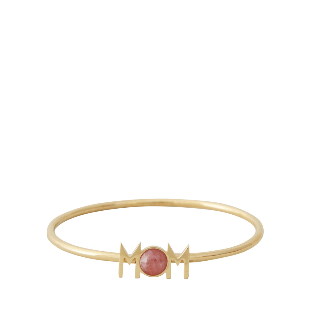 Design Letters Great Mom Bangle 18k Gold Plated, Red Chrosite
