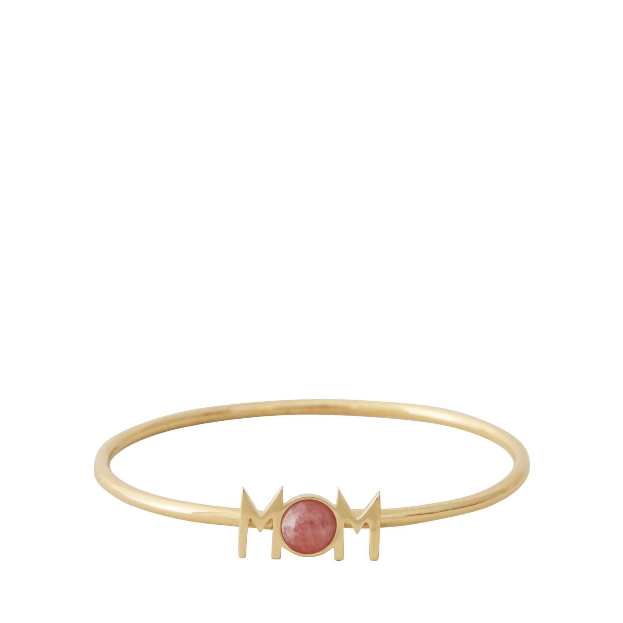 Design Letters Great Mom Bangle 18k Gold Plated, Red Chrosite