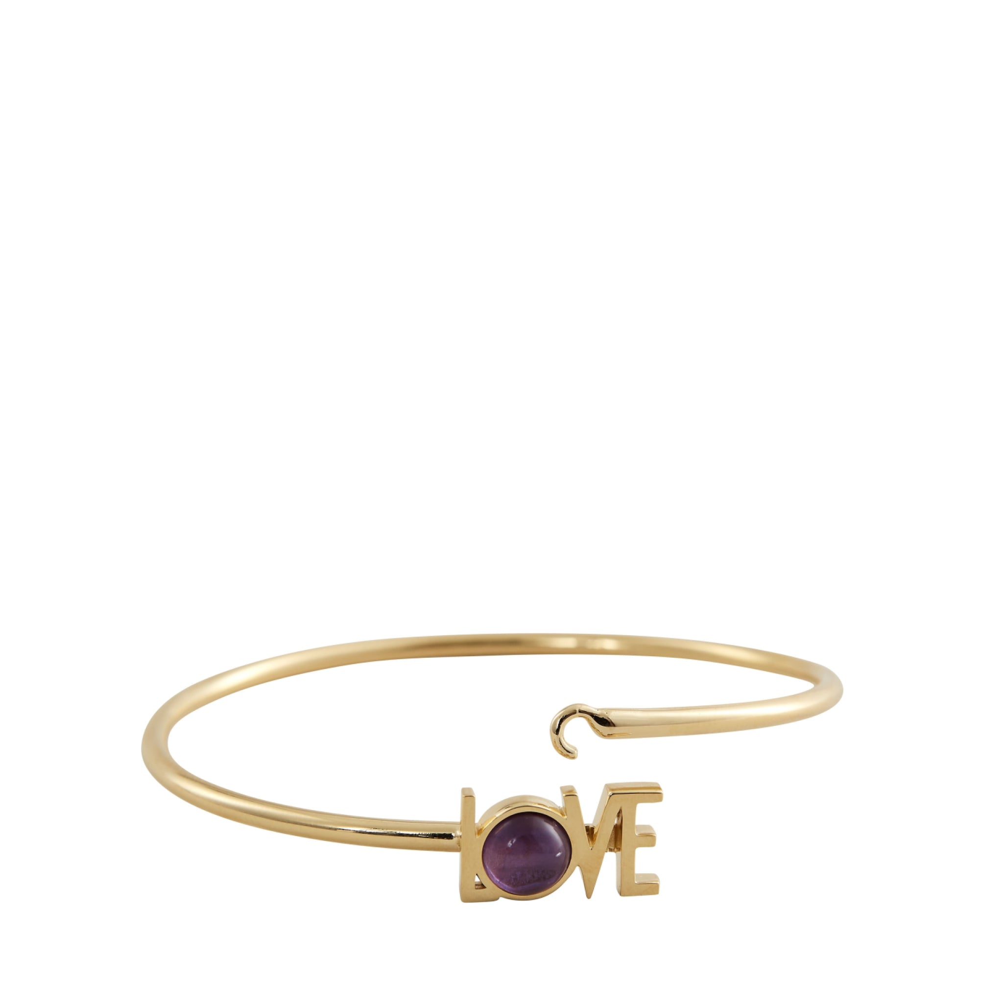 Design Letters Great Love Bangle 18k Gold Plated, Amethyst Violet