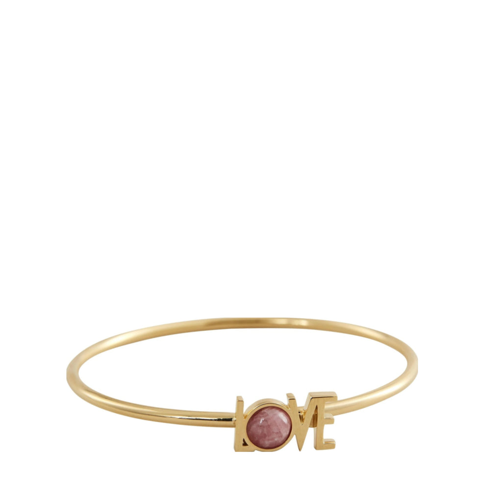 Design Letters Great Love Bangle 18k Gold Plated, Red Chrosite