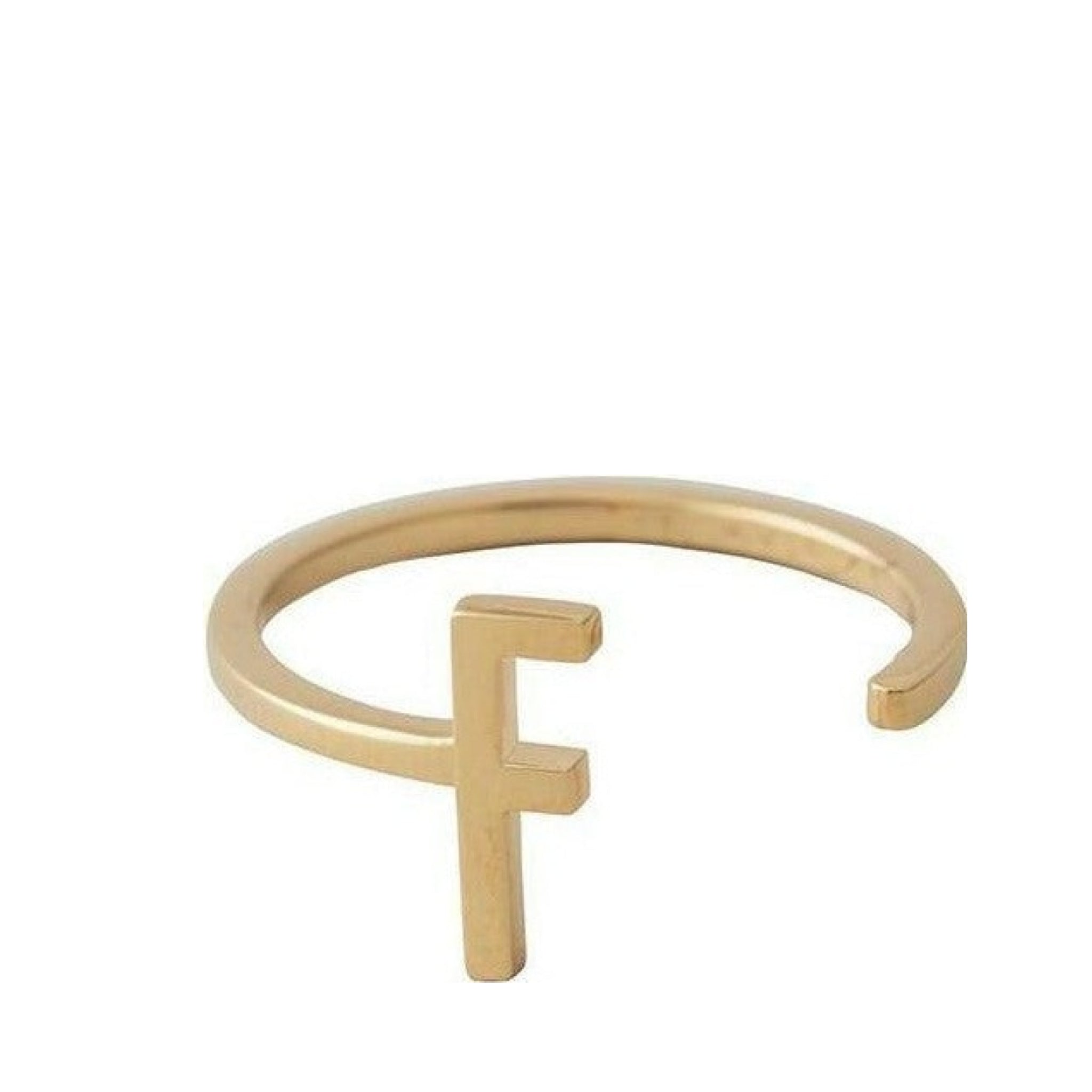 Design Letters Letter Ring A-Z, 18k Gold Plated, F