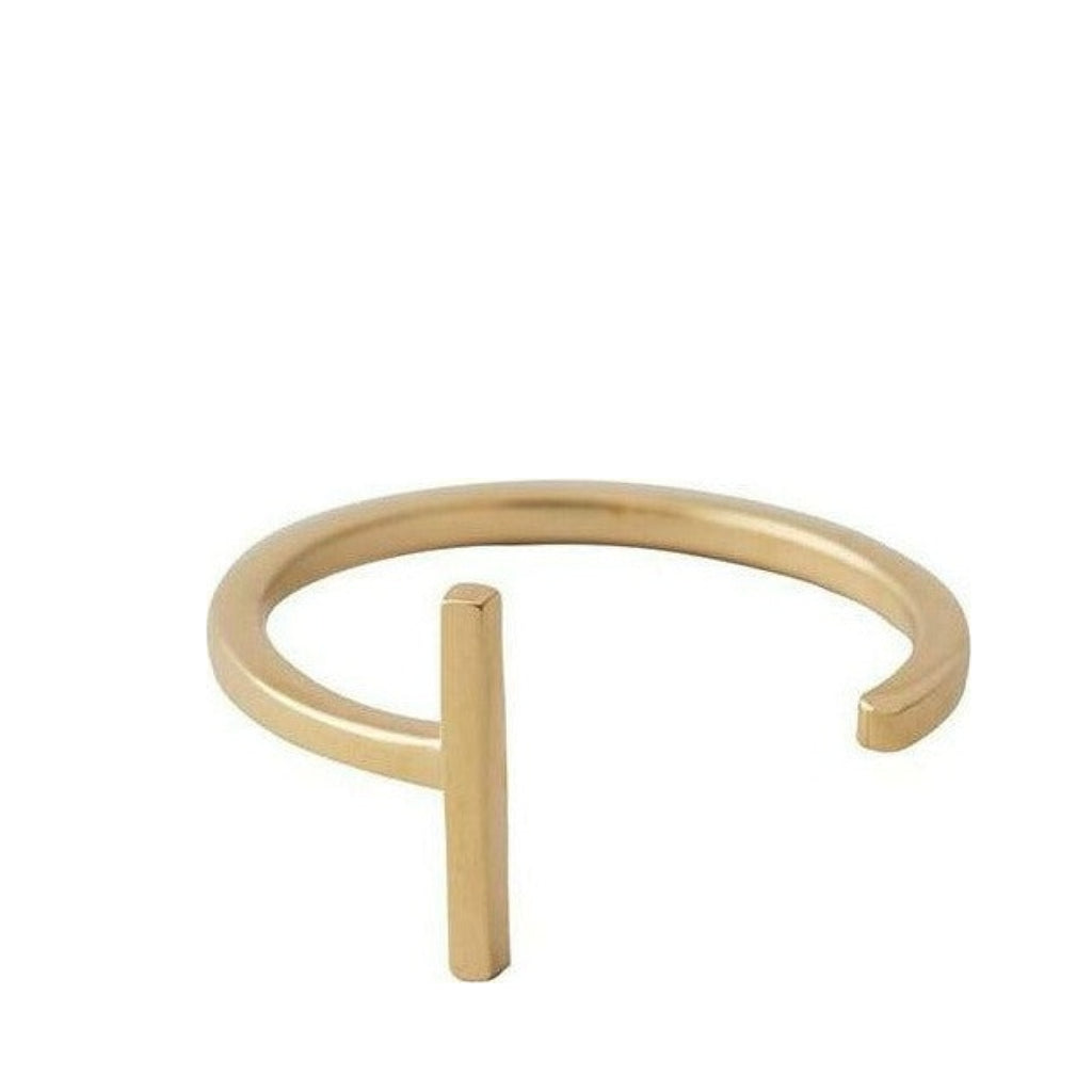 Design Letters Letter Ring A-Z, 18k Gold Plated, I