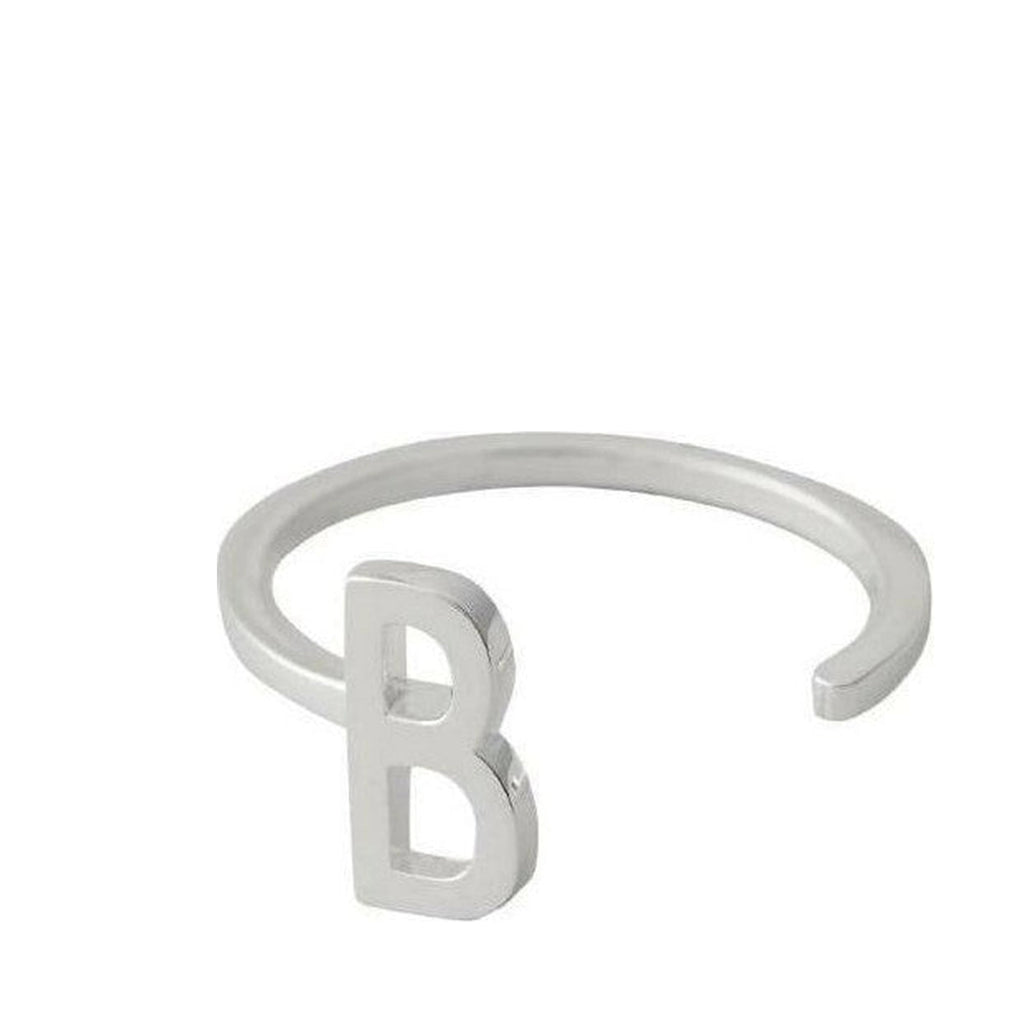 Design Letters Letter Ring A-Z, 925 Sterling Silver, B