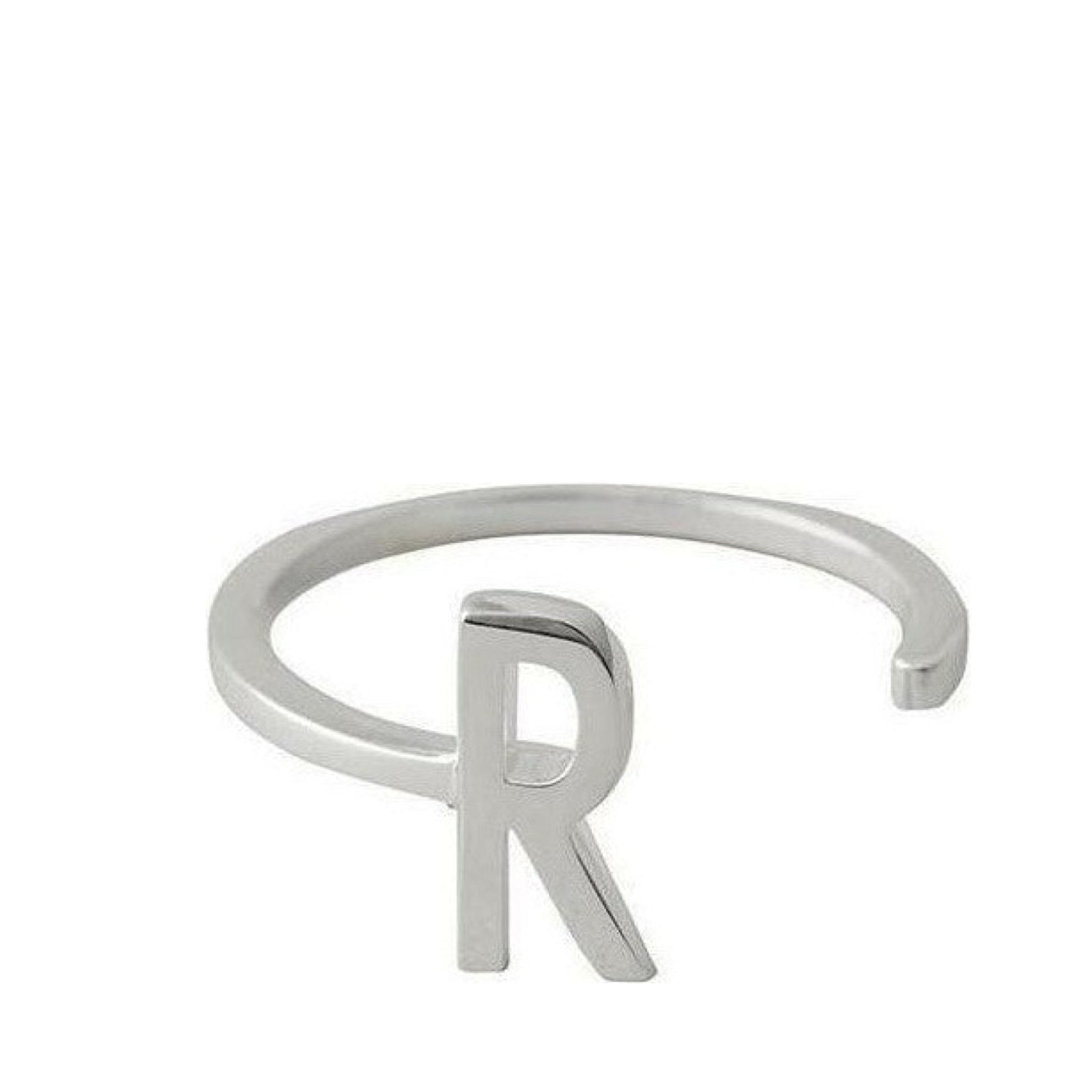Design Letters Letter Ring A-Z, 925 Sterling Silver, R