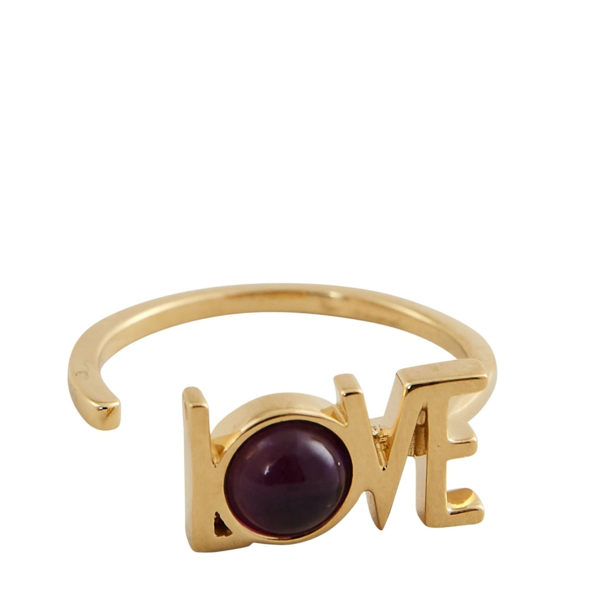 Design Letters Great Love Ring 18k Gold Plated, Amethyst Violet