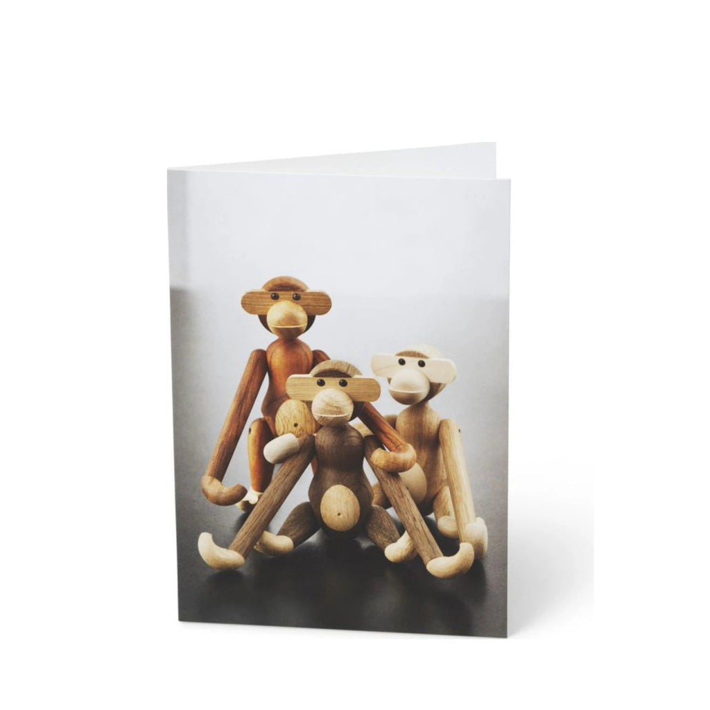 Kay Bojesen Card A6 Monkeys 3 Different Mixed Wood 1 Piece