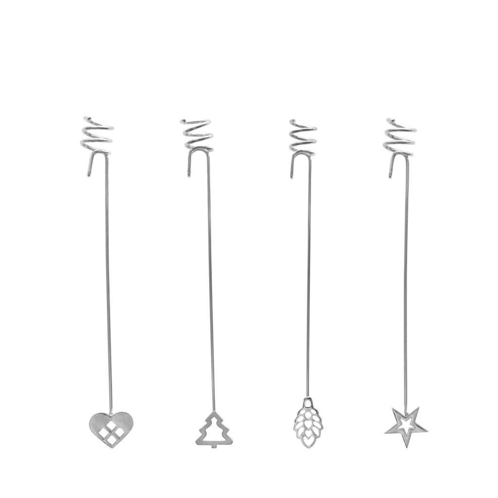 AIRies candle holder for Christmas tree silver, 4 pcs.