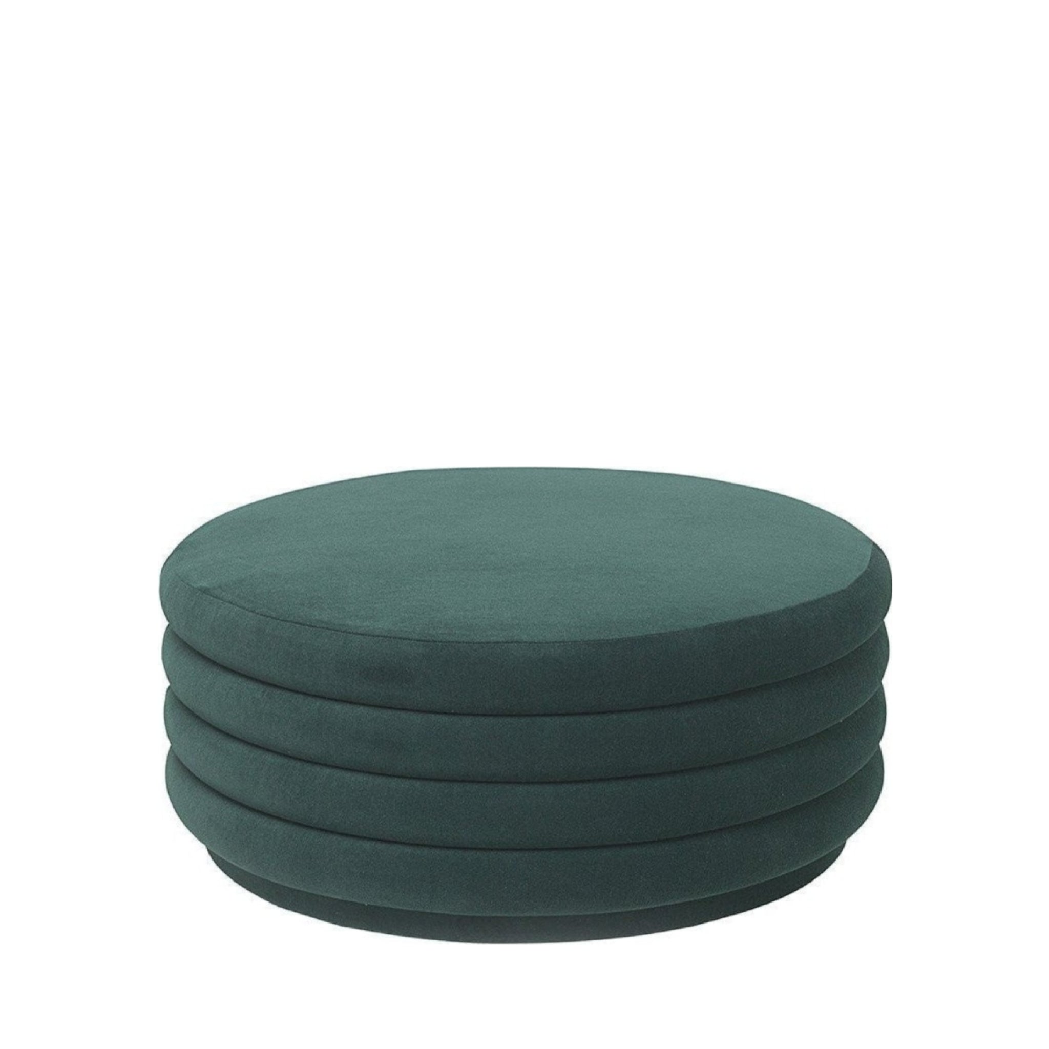 Ferm Living Pouf Round Stool Dark Green, ø90cm