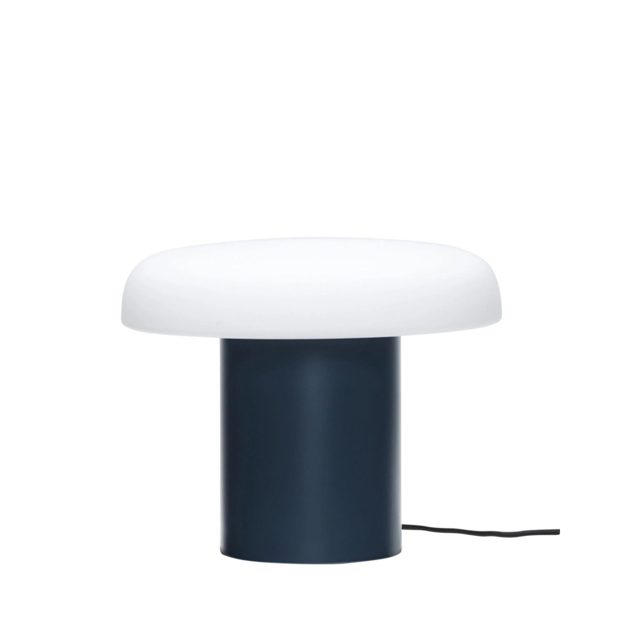 Hübsch Ateliers Dark Blue Table Lamp with Opal Glass Shade - Stylish Lighting