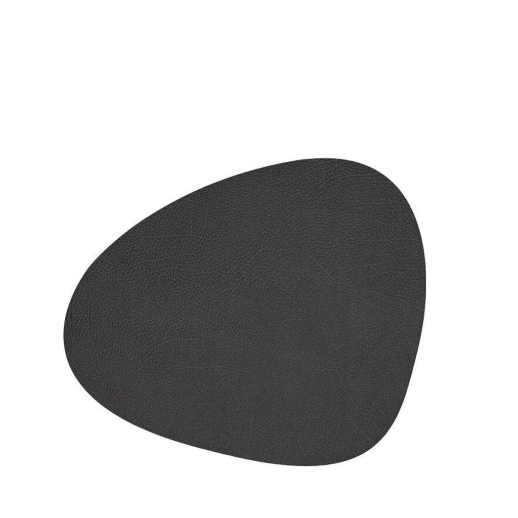 Lind DNA Curve Placemat Hippo Leather L, Black Anthracite