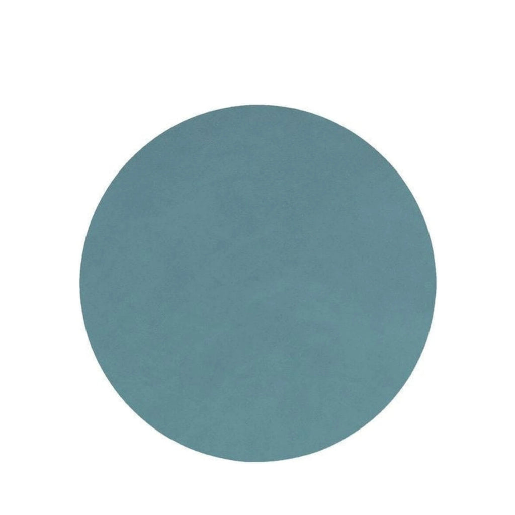 Lind DNA Circle Glass Coaster Nupo Leather, Light Blue