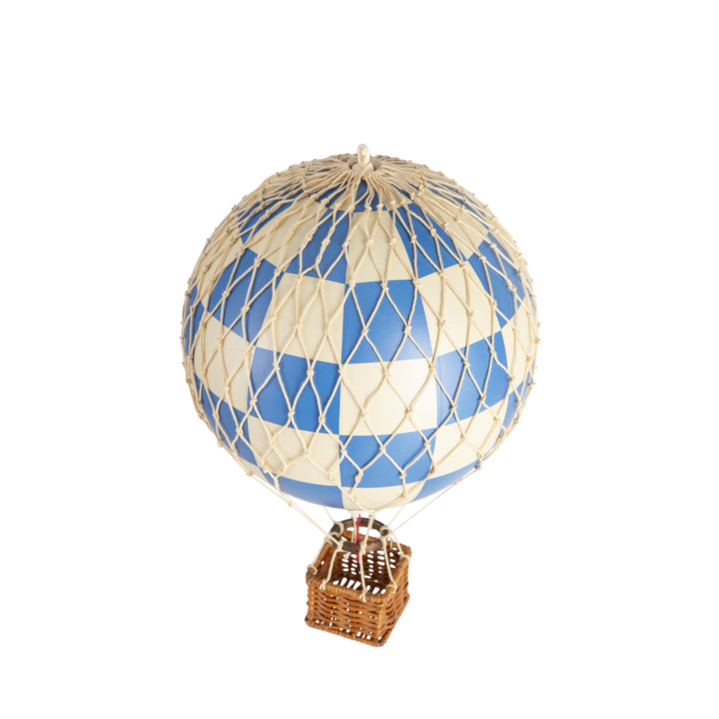 Authentic Models Travels Light Balloon Model, Check Blue, Ø 18 Cm