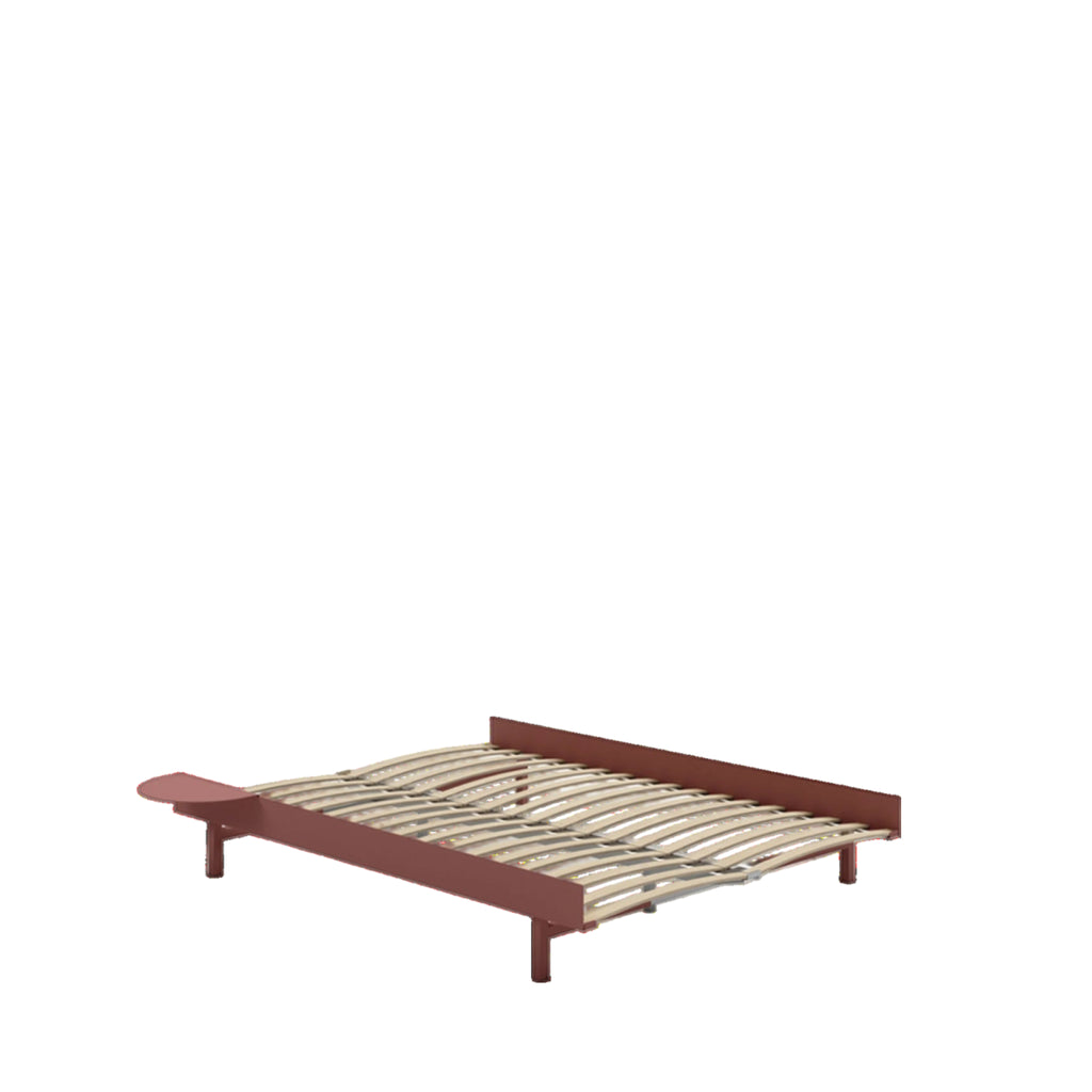 Moebe Bed, 140 Cm, Slats, 1x Side Table, Dusty Rose