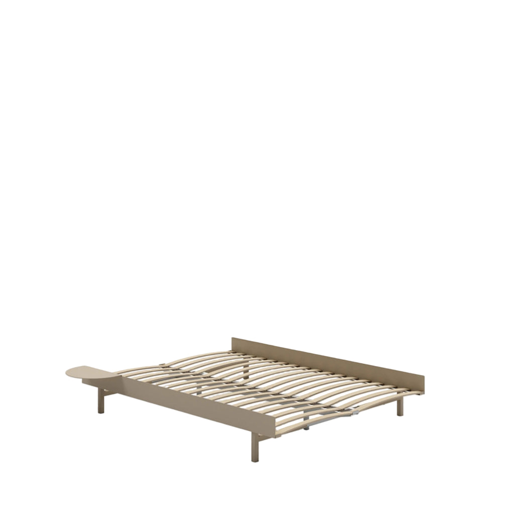 Moebe Bed, 140 Cm, Slats, 1x Side Table, Sand