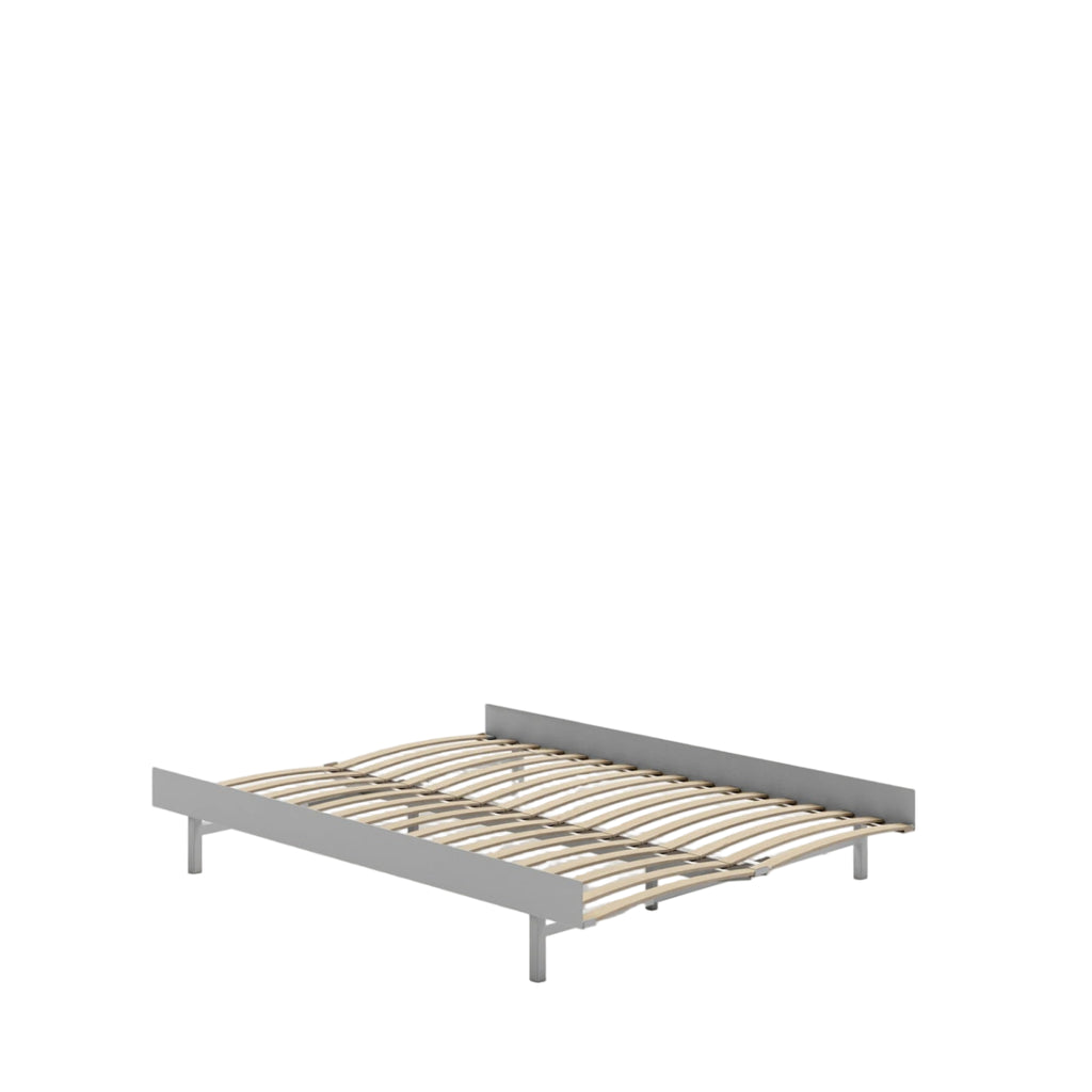 Moebe Bed, 140 Cm, Slats, Stainless Steel