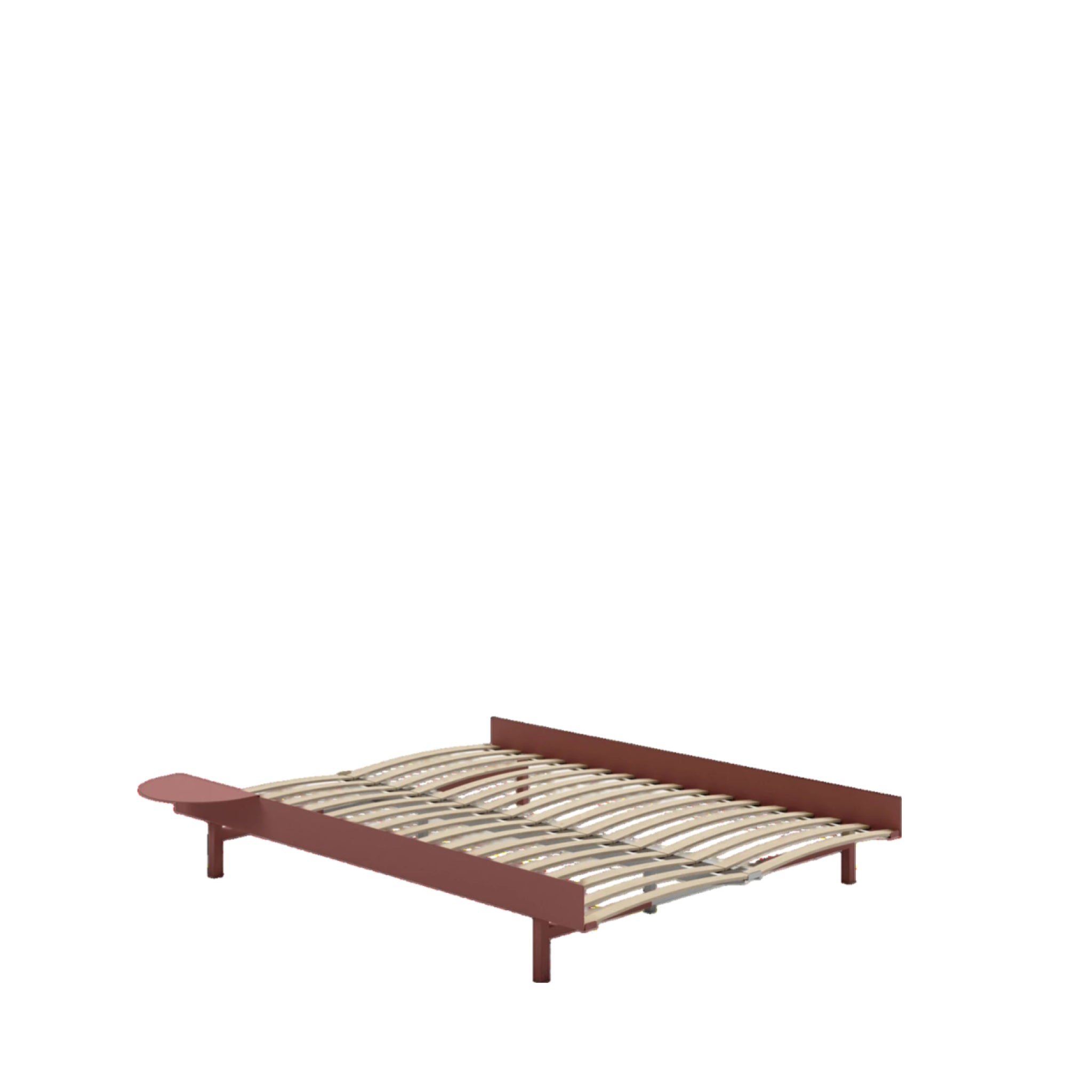 Moebe Bed, 150 Cm, Slats, 1x Side Table, Dusty Rose