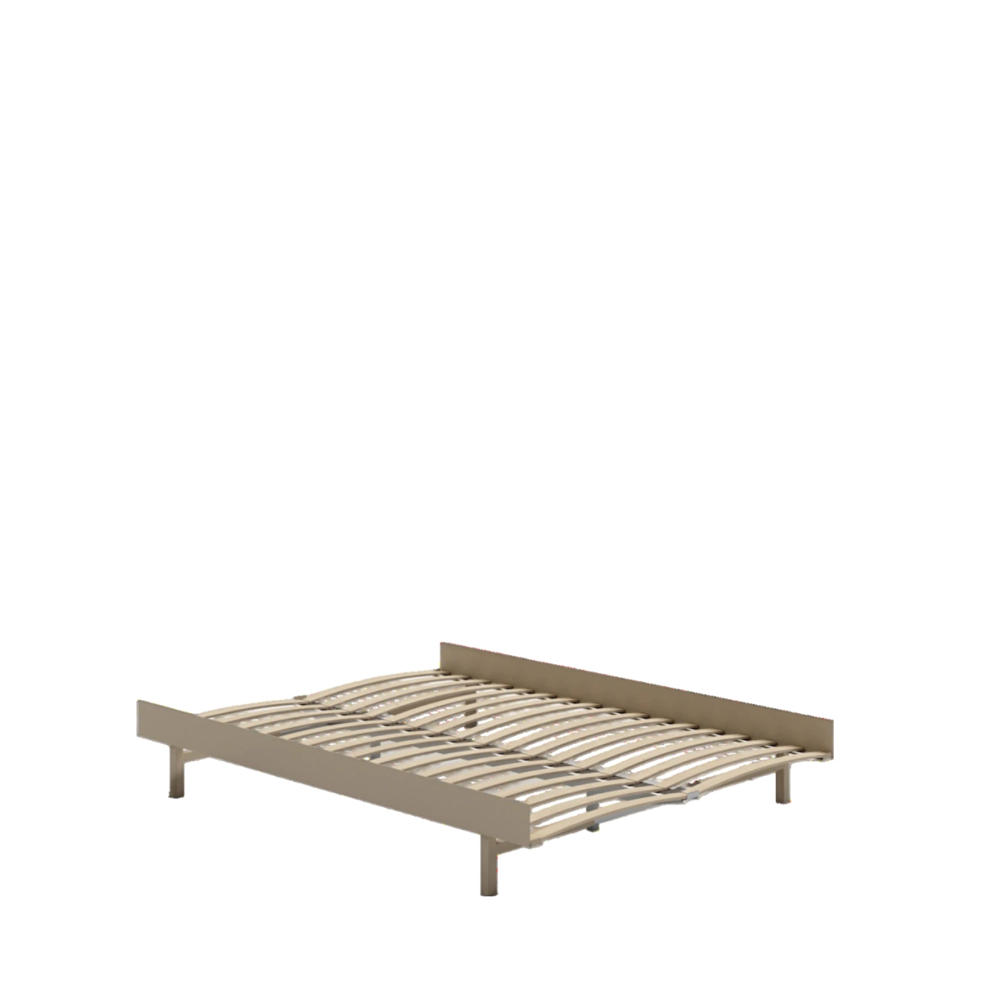 Moebe Bed, 150 Cm, Slats, Sand