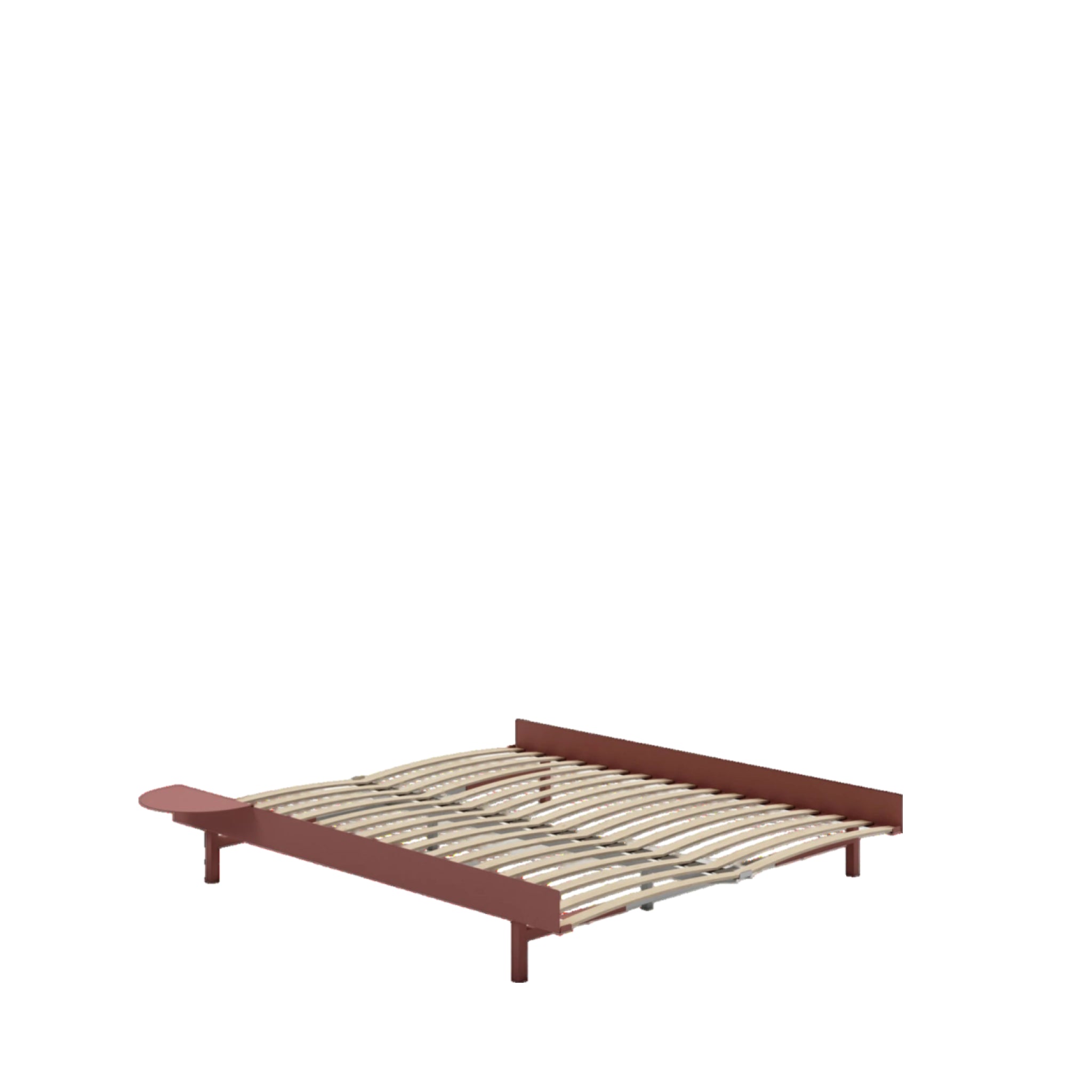 Moebe Bed, 160 Cm, Slats, 1x Side Table, Dusty Rose