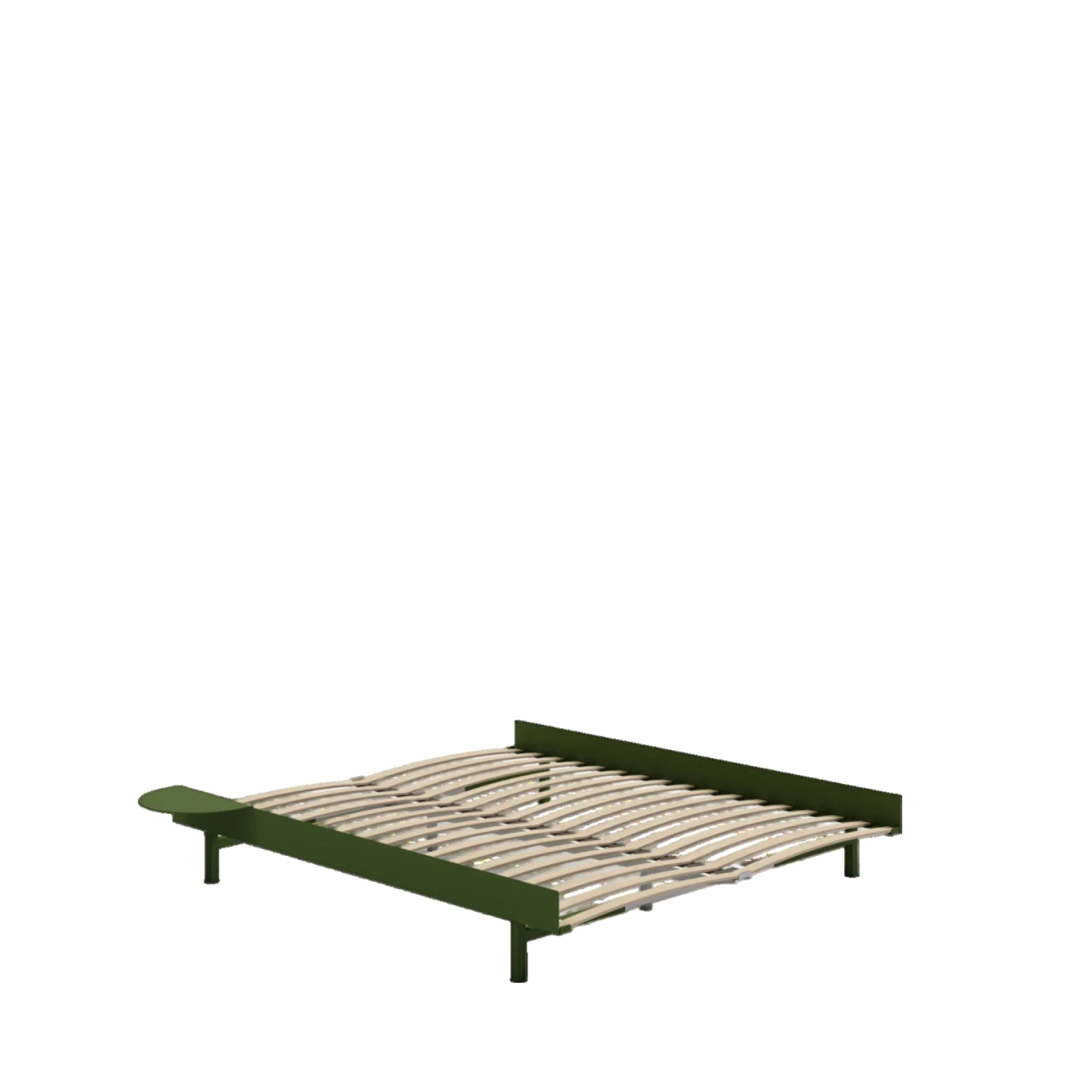 Moebe Bed, 160 Cm, Slats, 1x Side Table, Pine Green