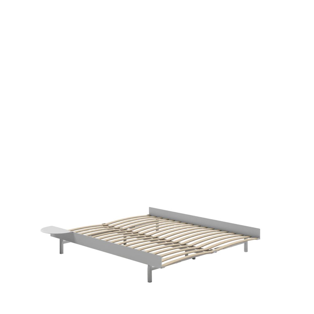 Moebe Bed, 160 Cm, Slats, 1x Side Table, Stainless Steel