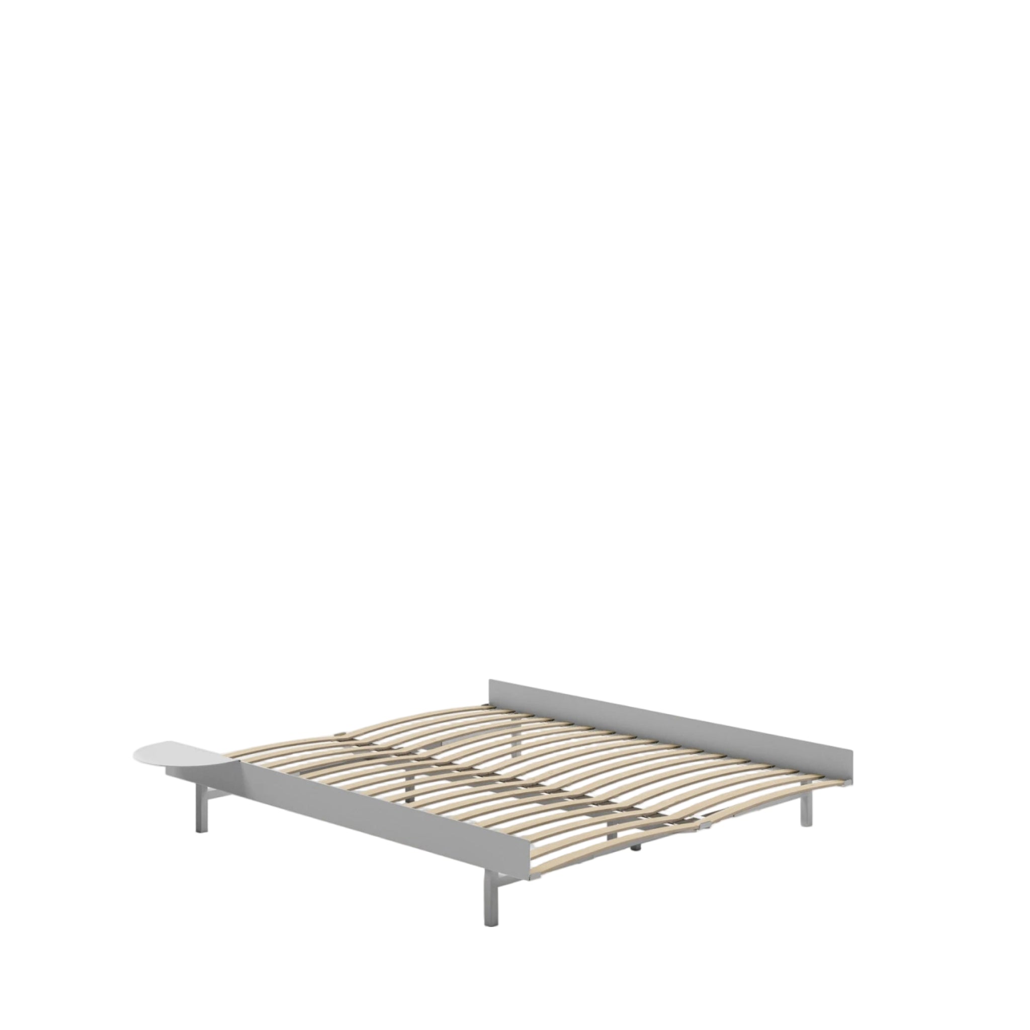 Moebe Bed, 160 Cm, Slats, 1x Side Table, Stainless Steel